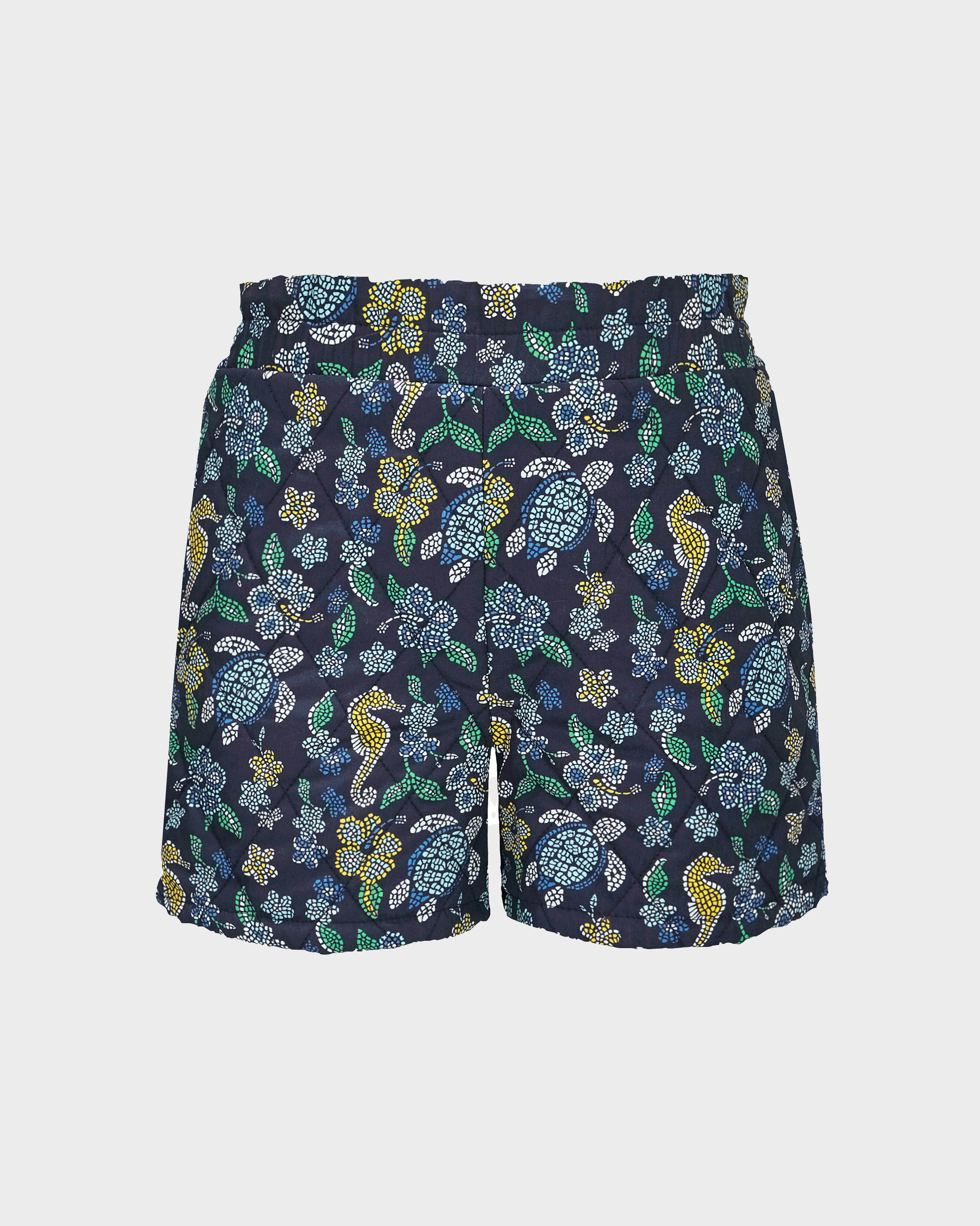 Bermudas de algodón con estampado Mosaïque para niña AZUL MARINO front view