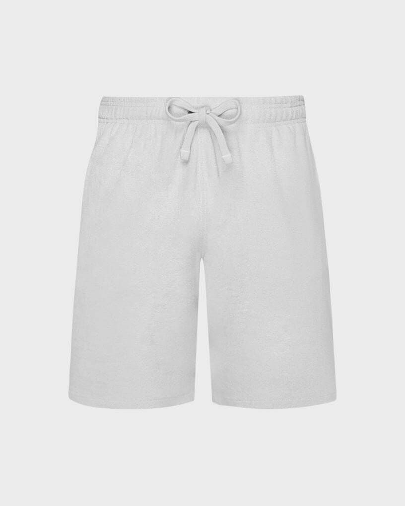 Terry Bermuda Shorts Solid WHITE front view