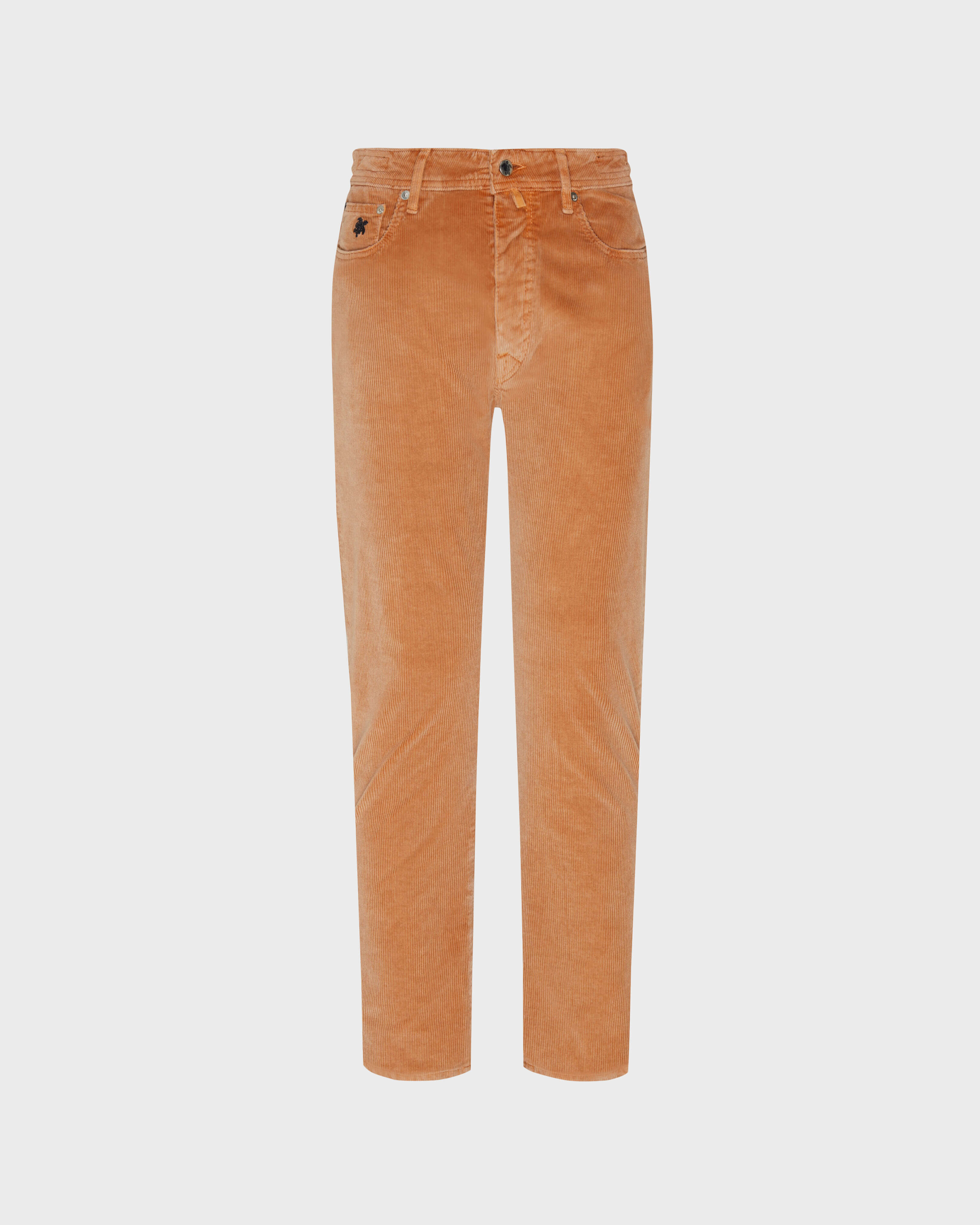 Men Vintage Faded 5-Pocket Corduroy Pants CARAMEL front view