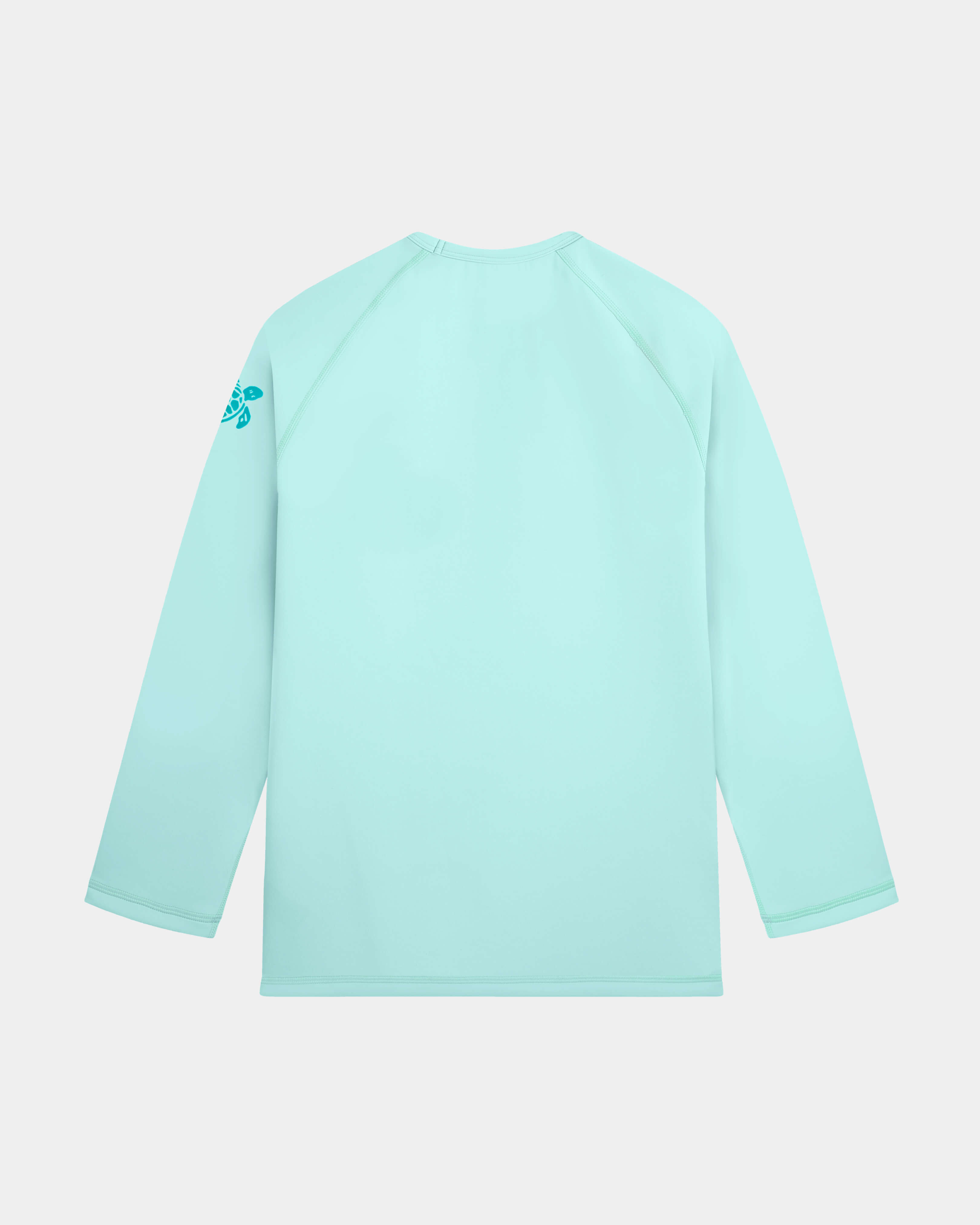 Men UV Protection Long Sleeves Rashguard Solid BLUE NOTE back view