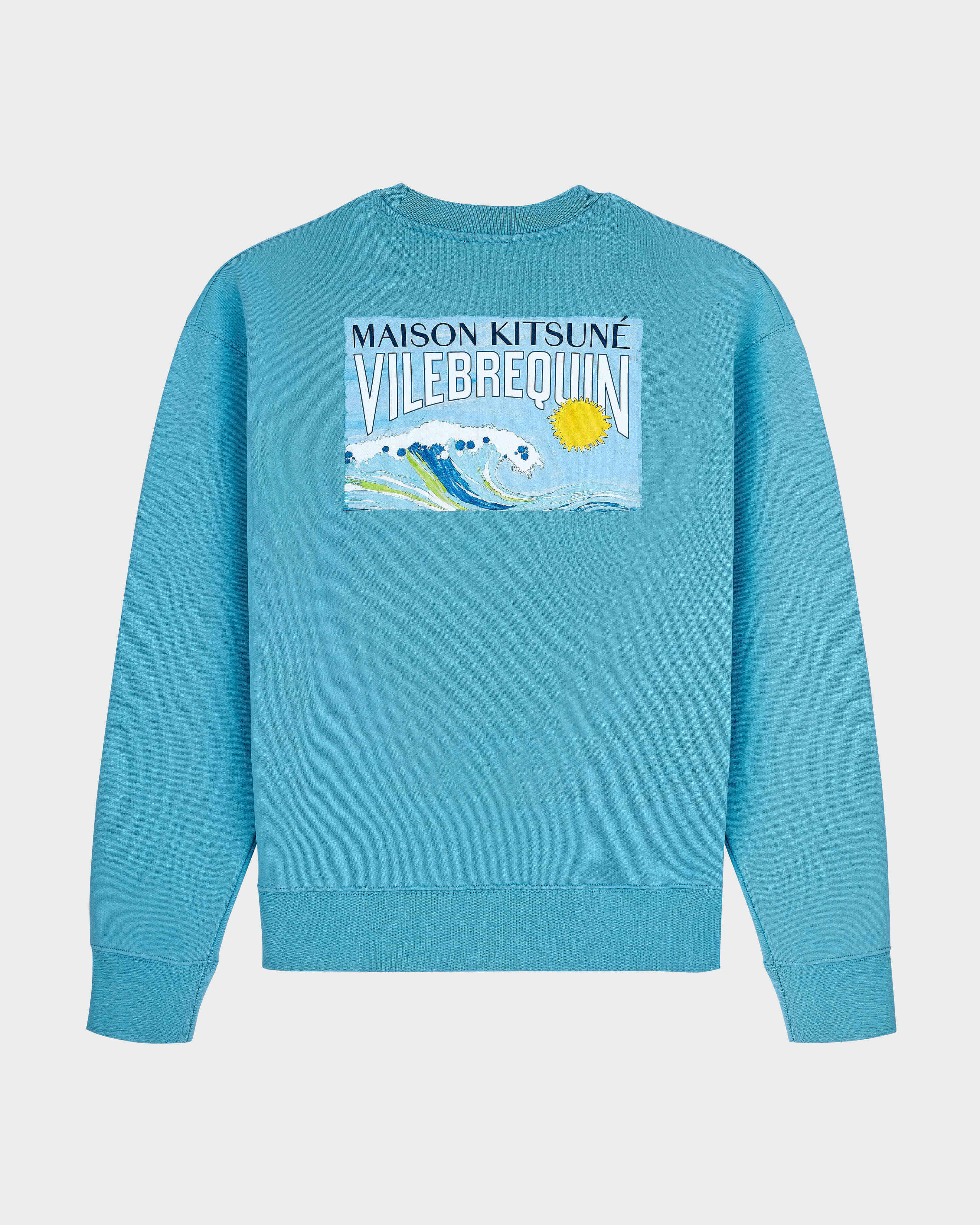 Cotton Crewneck Sweatshirt Wave - Vilebrequin x Maison Kitsuné BREEZE back view