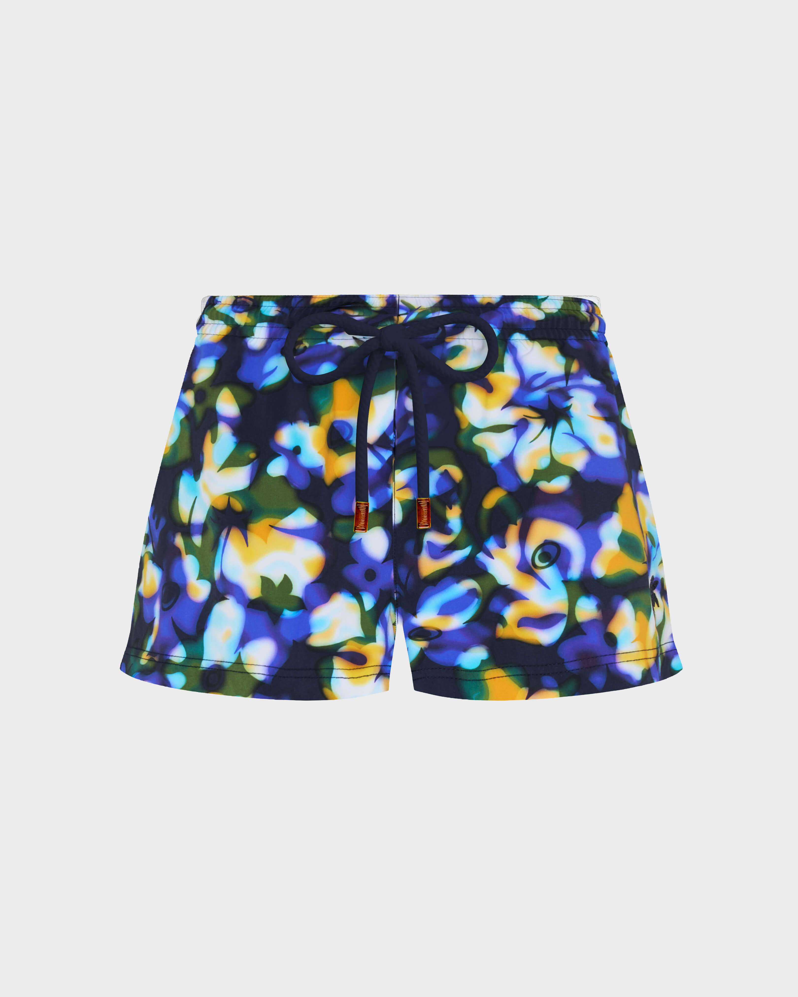 Frangipanier Trouble Stretch-Badeshorts für Damen MARINEBLAU front view