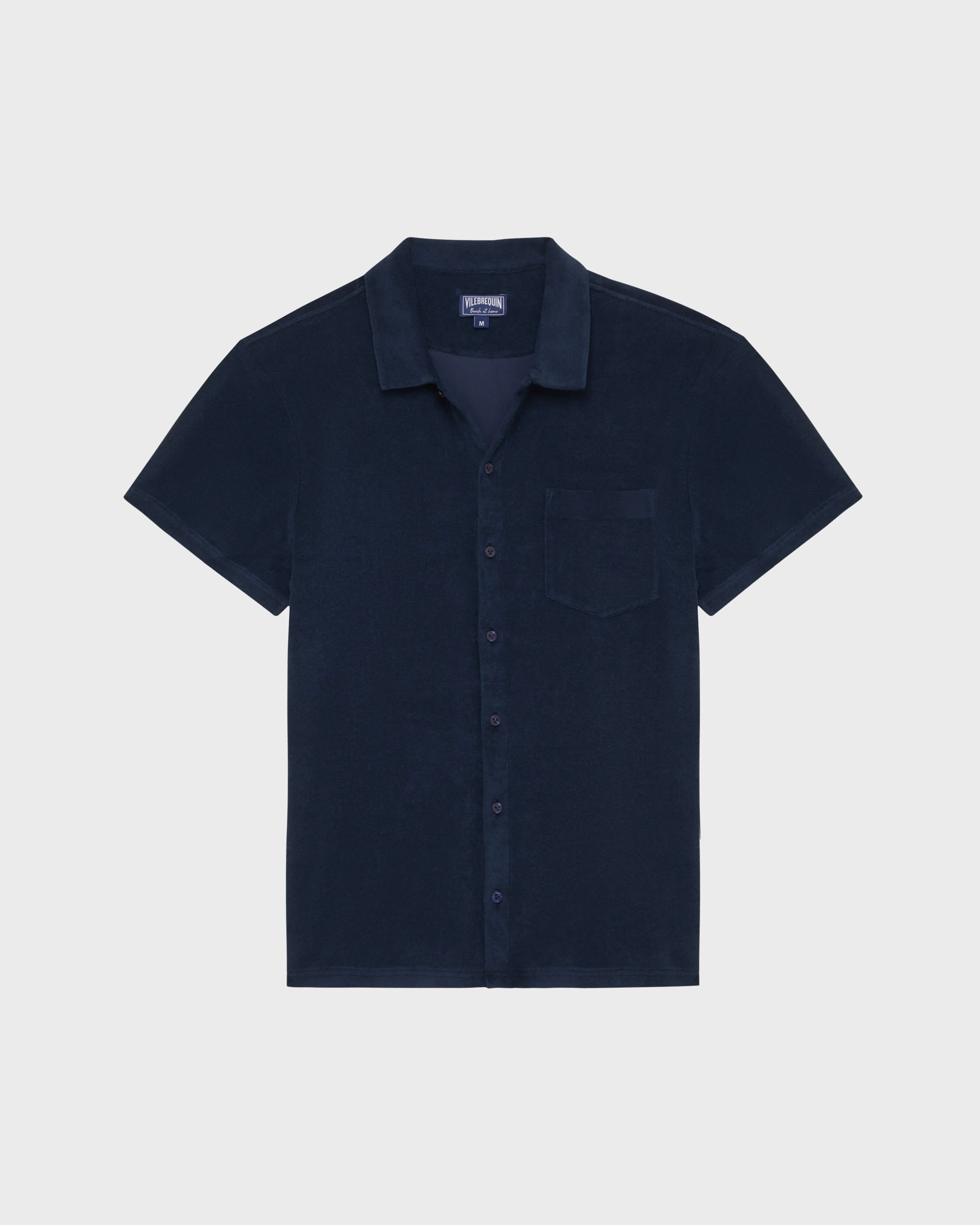 Terry Bowling Shirt Solid NAVY front view