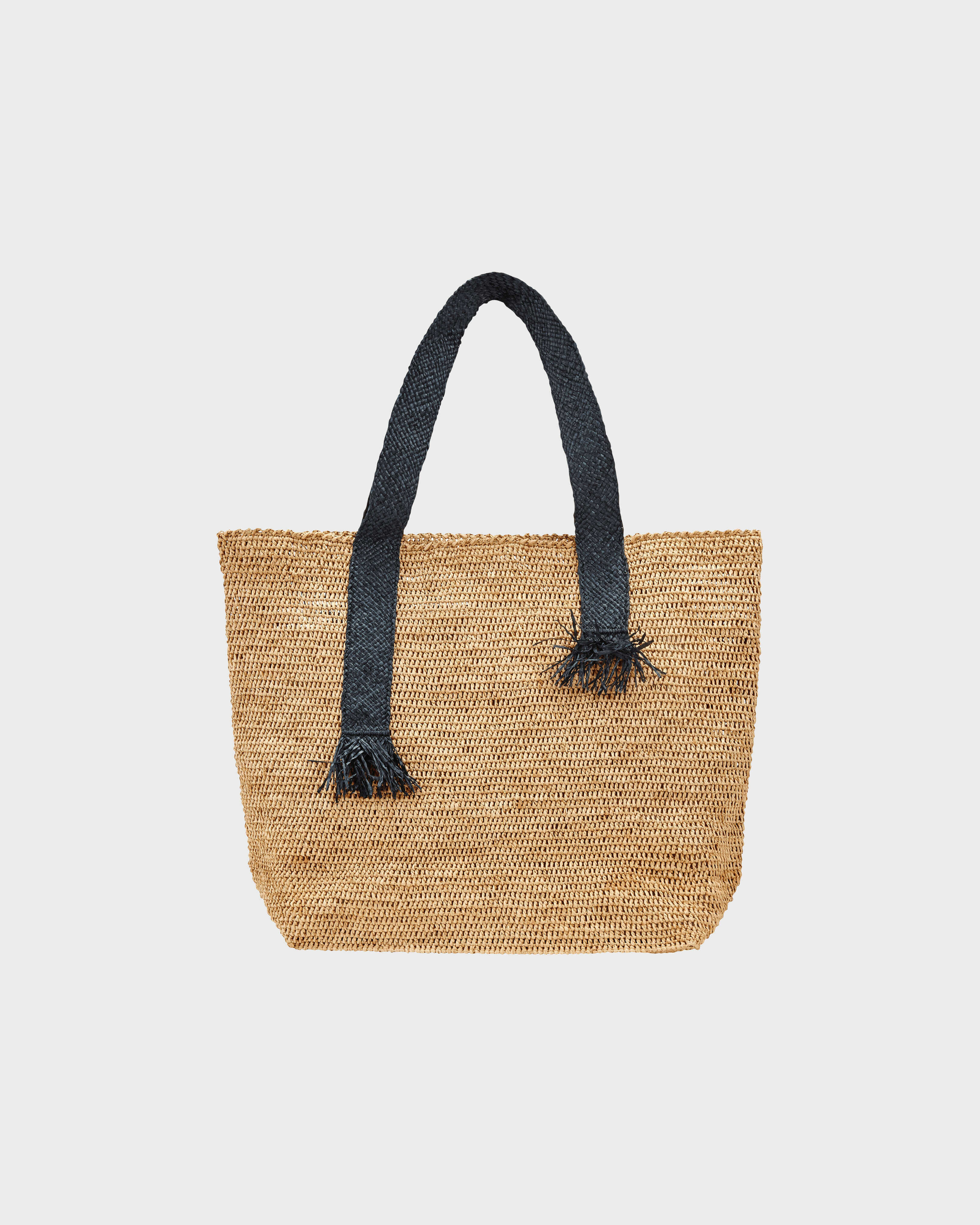 Bolsa de playa de rafia HEMP back view