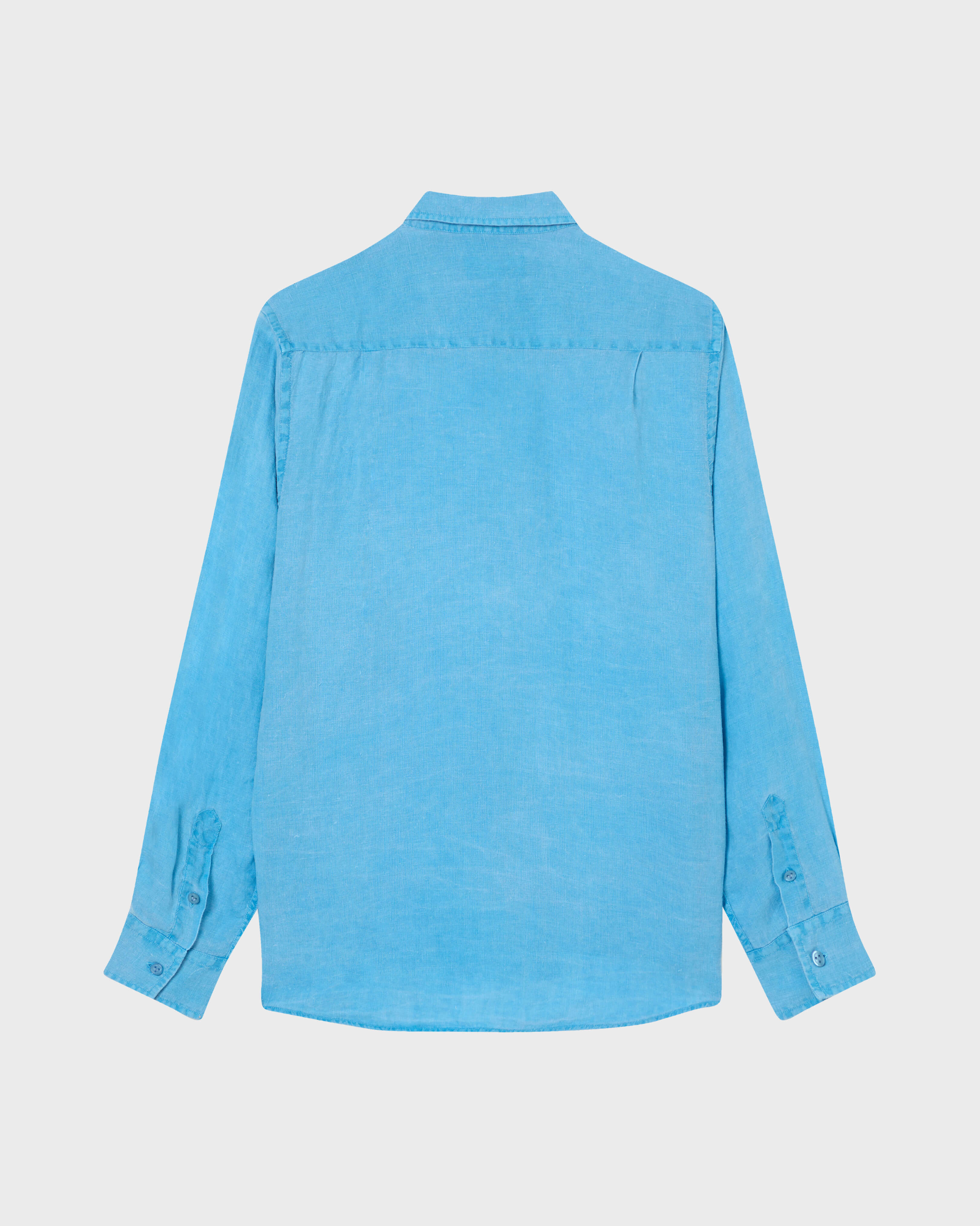 Camisa de lino teñida con tinte mineral para hombre LARIMAR back view