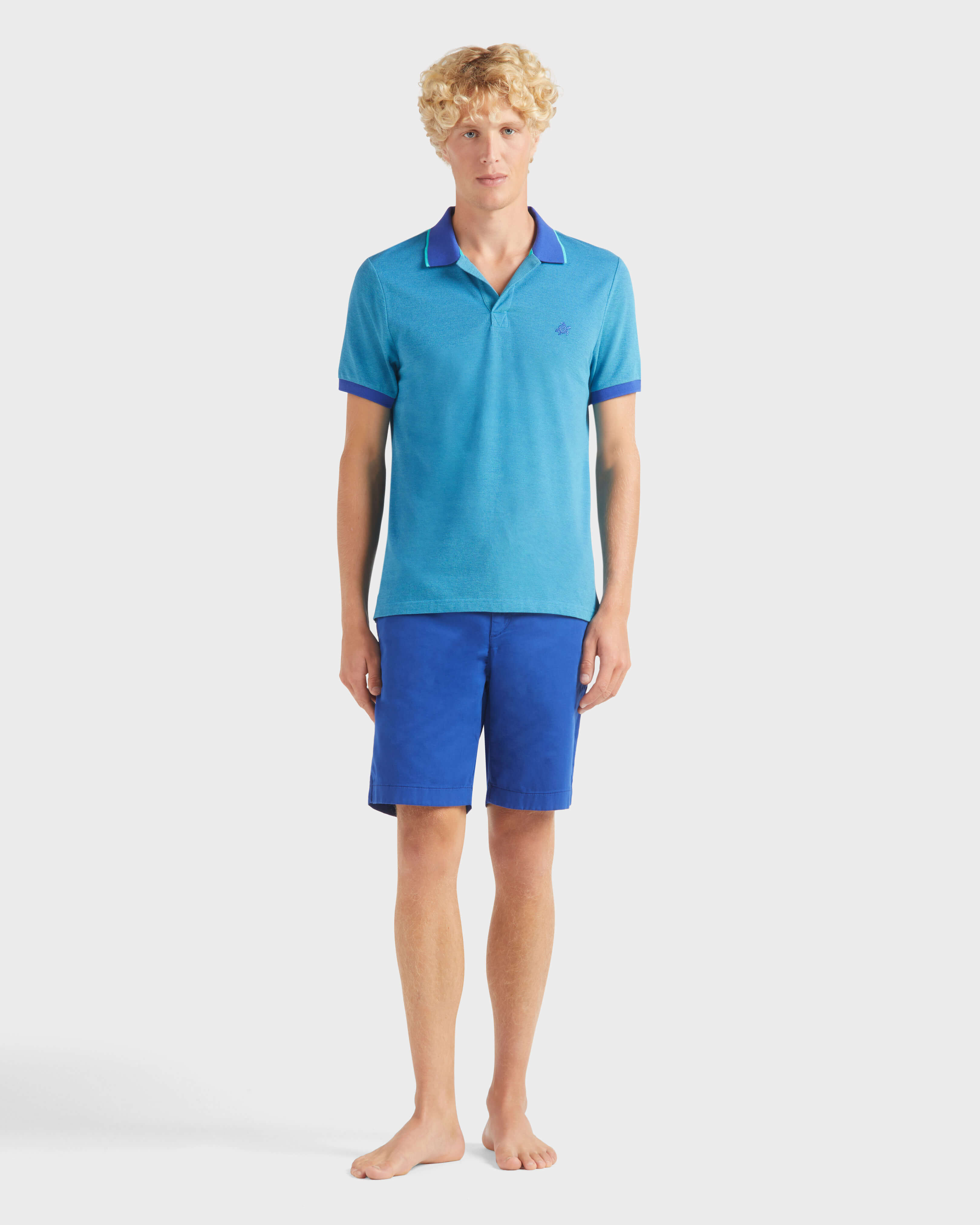 Men Organic Cotton Colour Changing Polo Shirt MARRAKECH frontworn view