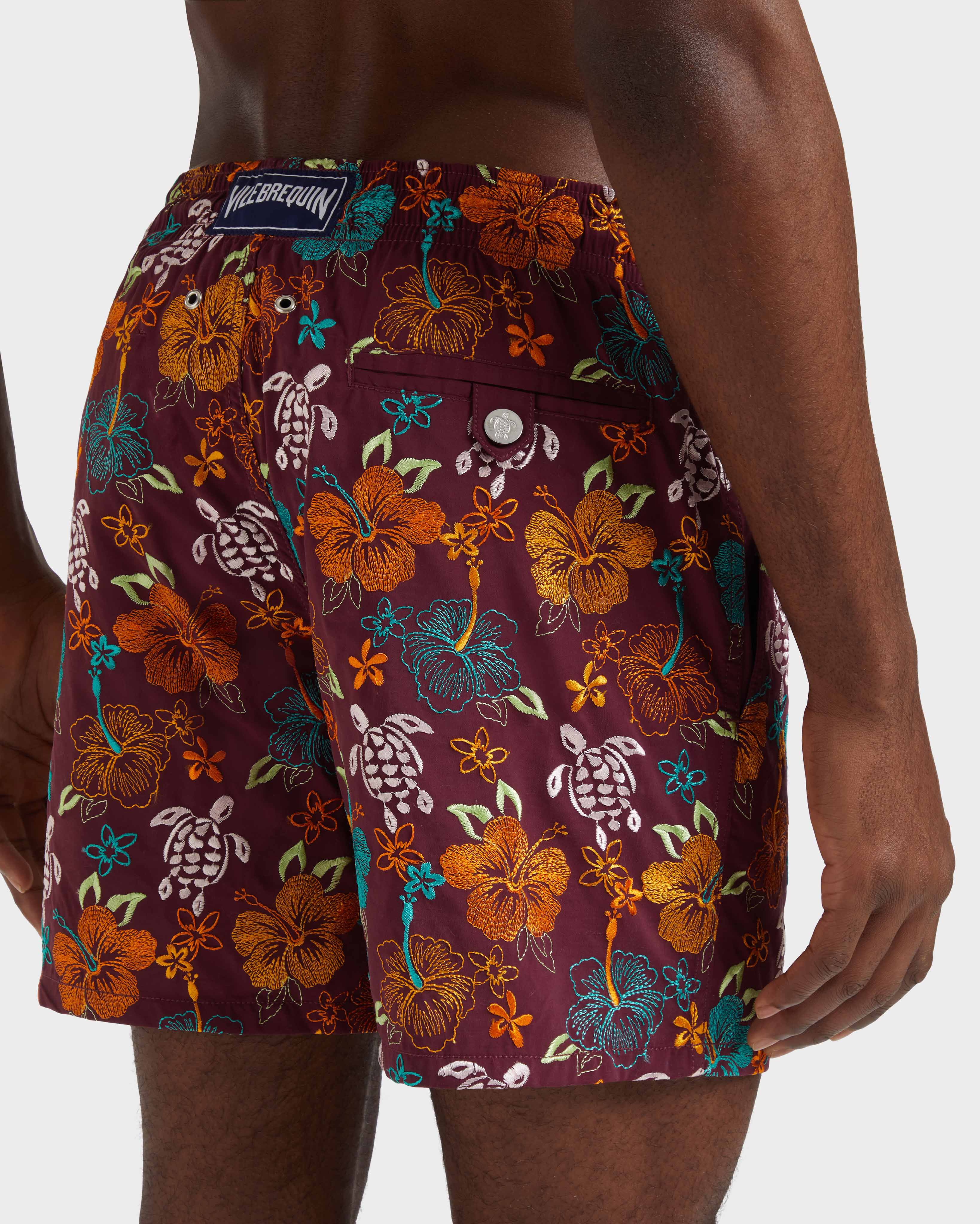 Men Swim Shorts Embroidered Tropical Turtles - Limited Edition BACCHUS supp2 view