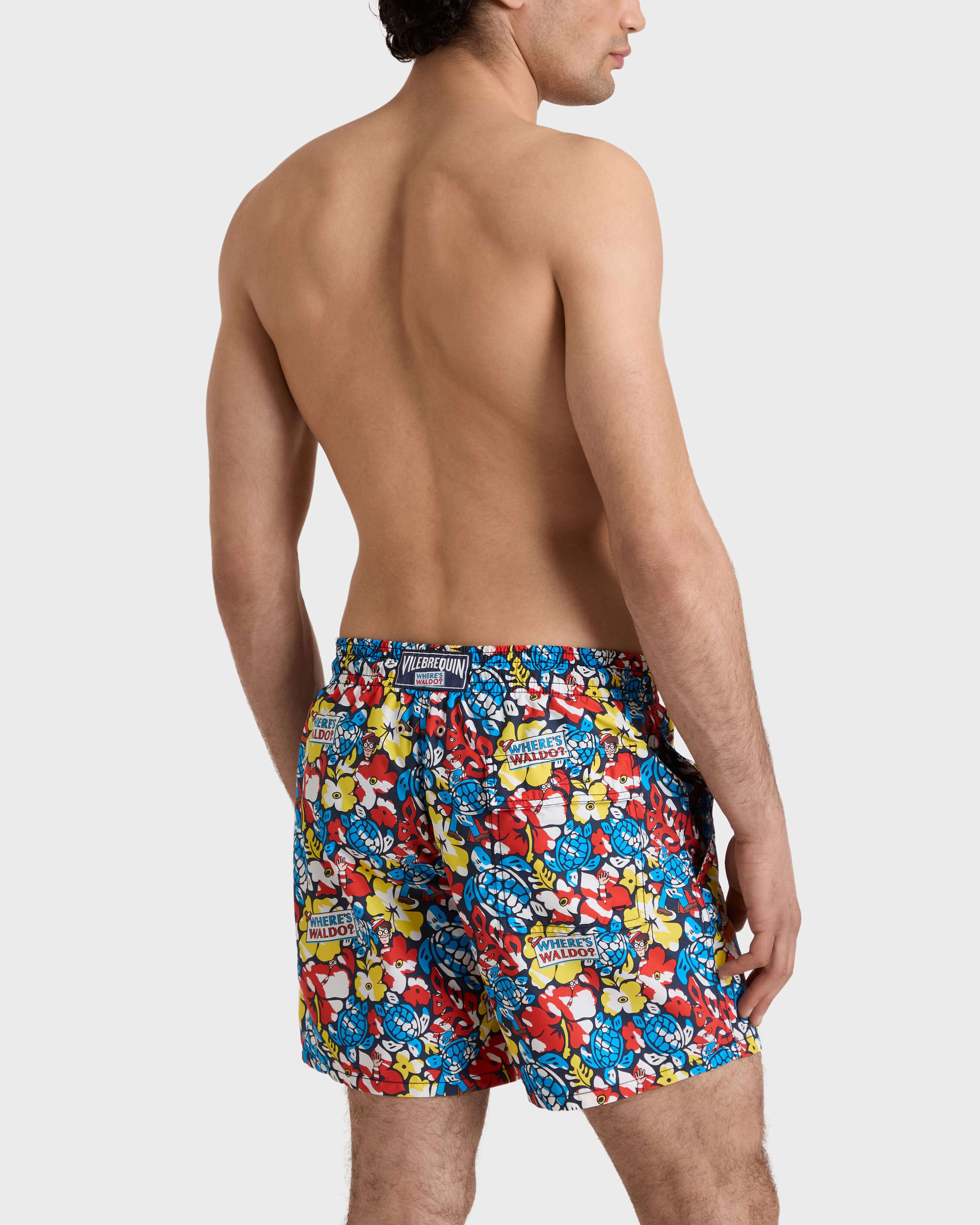 Tropico Waldo Badeshorts für Herren – Vilebrequin x Wo ist Walter? MARINEBLAU backworn view