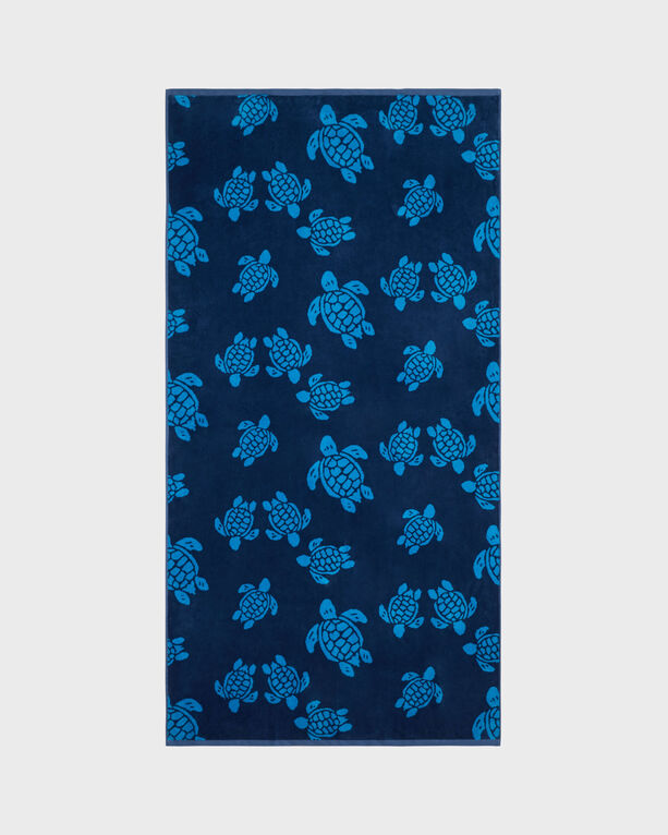 Vilebrequin - Ronde Des Tortues Jacquard Strandtuch Aus Bio-baumwolle Für Herren - Strandtuch - Sand - Blau - Größe OSFA