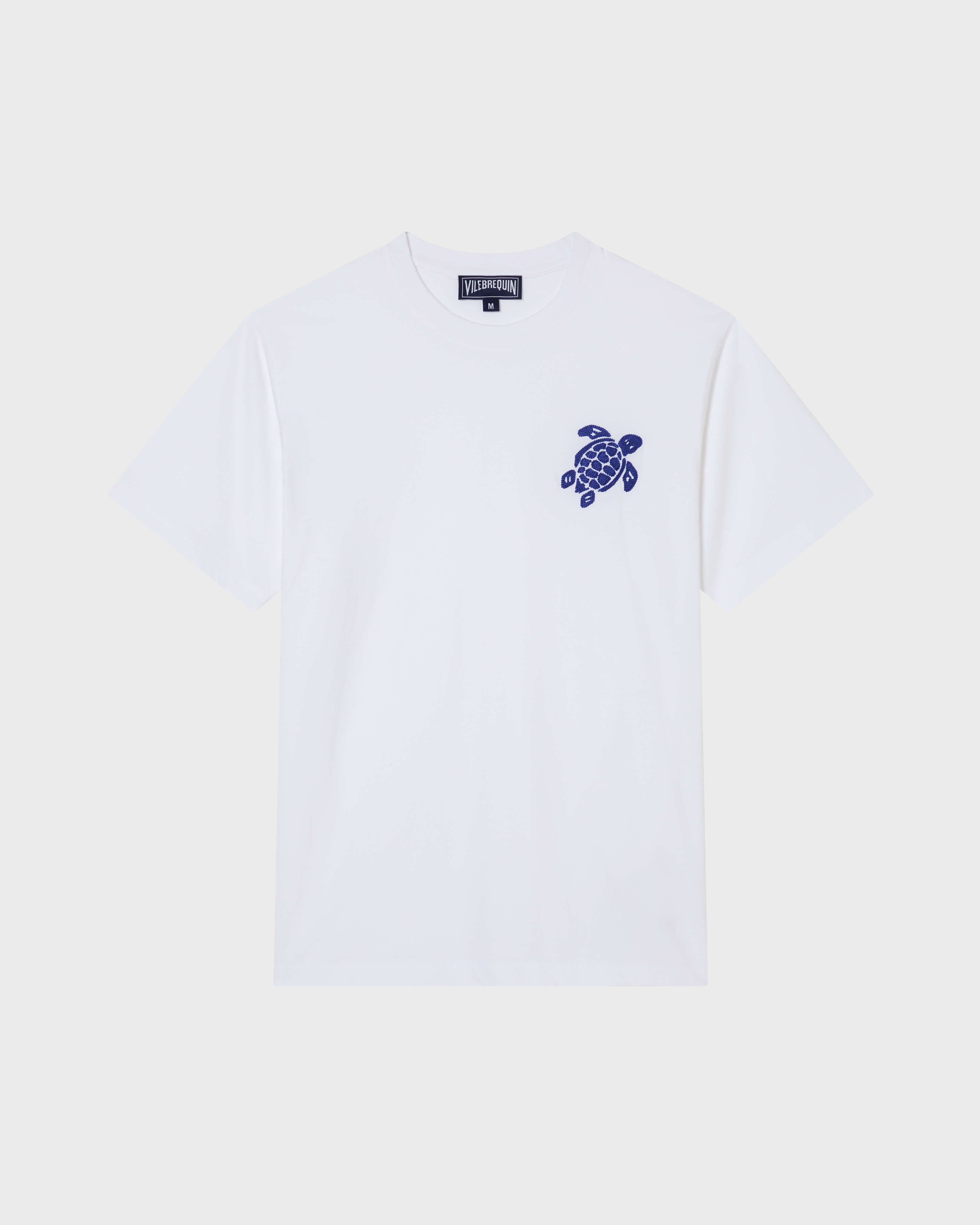 Men Organic Cotton T-shirt Big Turtle Embroidery VERSAILLES front view