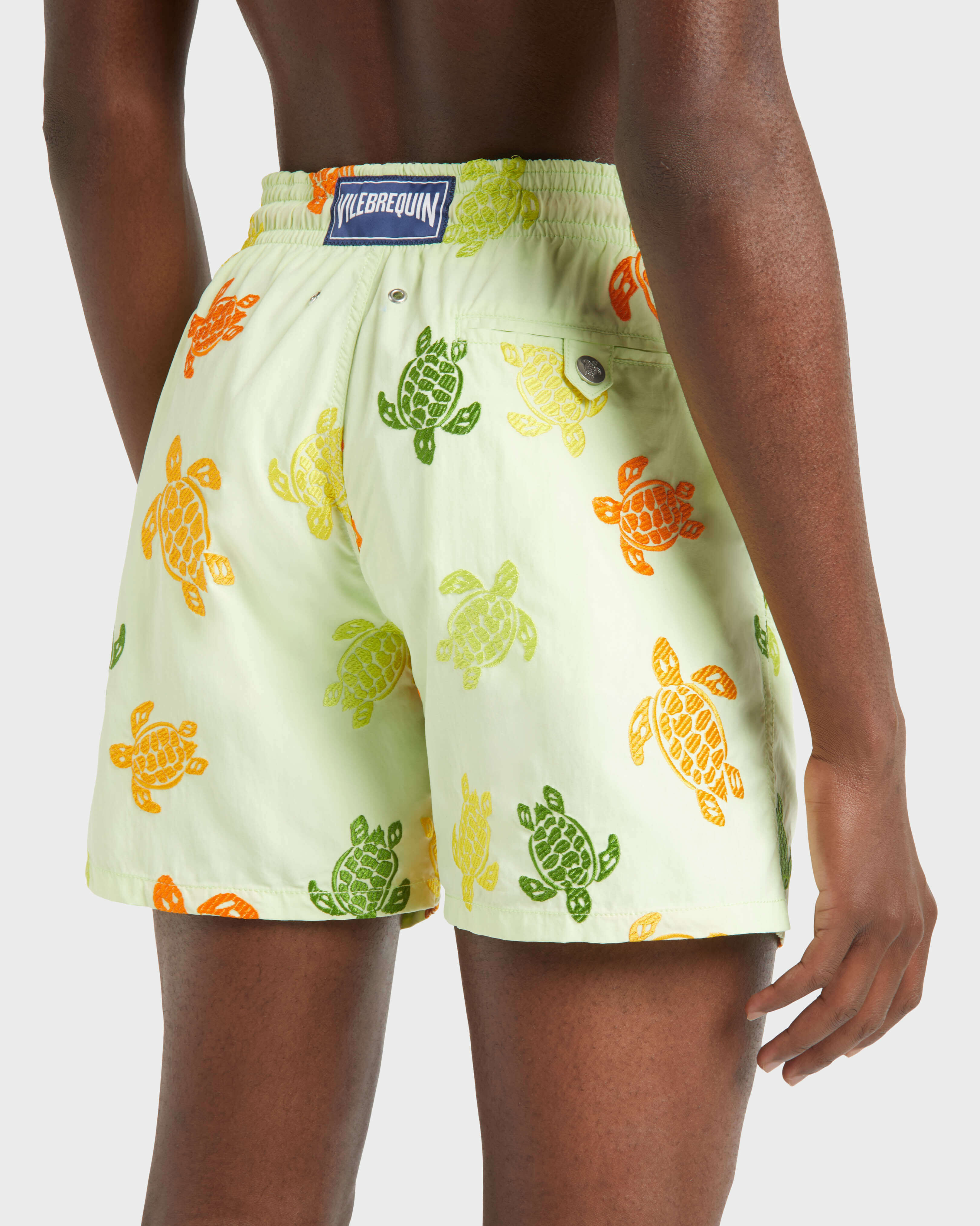 Men Swim Shorts Embroidered Tortue Multicolore - Limited Edition MACAROON supp2 view