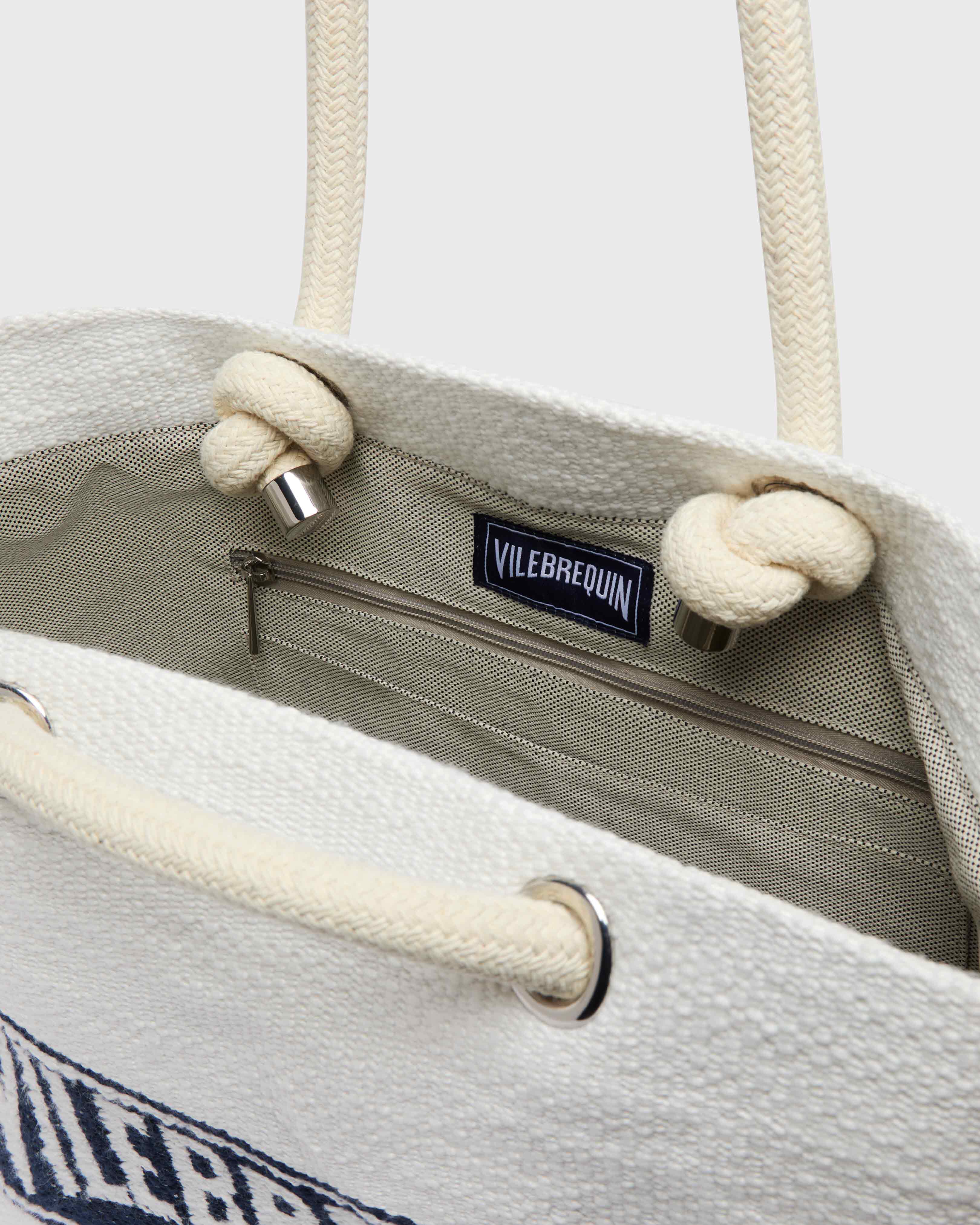 Sac de plage en coton tissé Vilebrequin BLEU MARINE look1 view