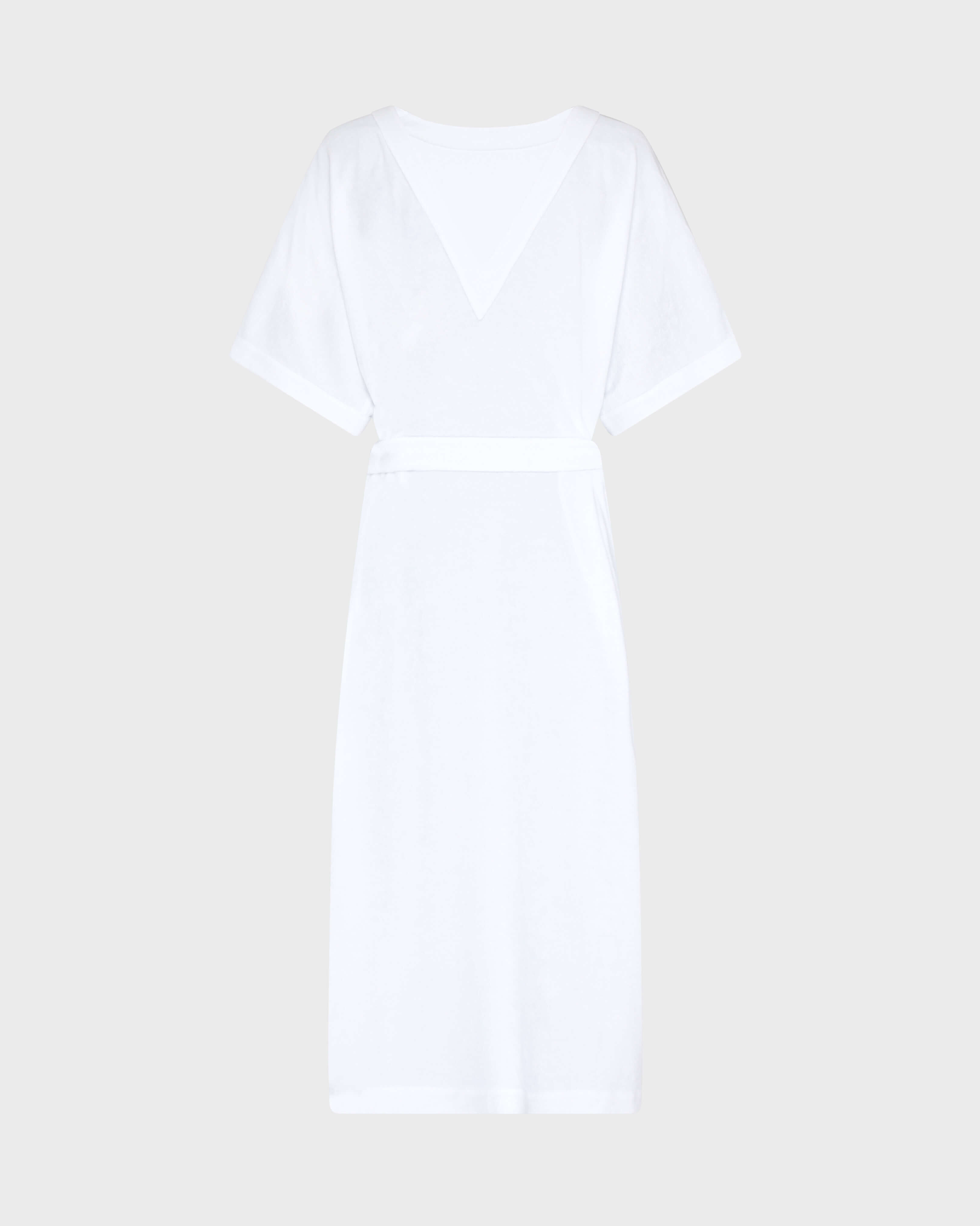 Caftano donna reversibile in spugna tinta unita BIANCO back view