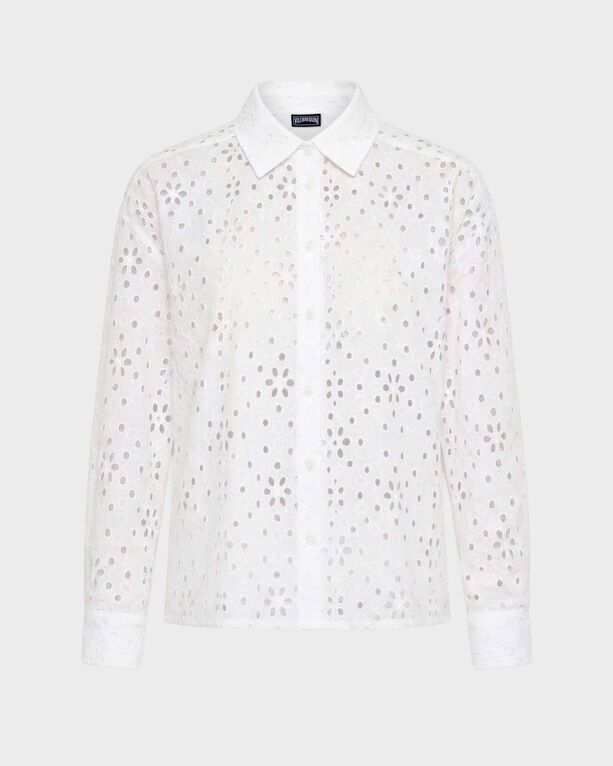 Vilebrequin - Women Floral Broderie Anglaise Cotton Shirt - Shirt - Frankie - White - Size XS