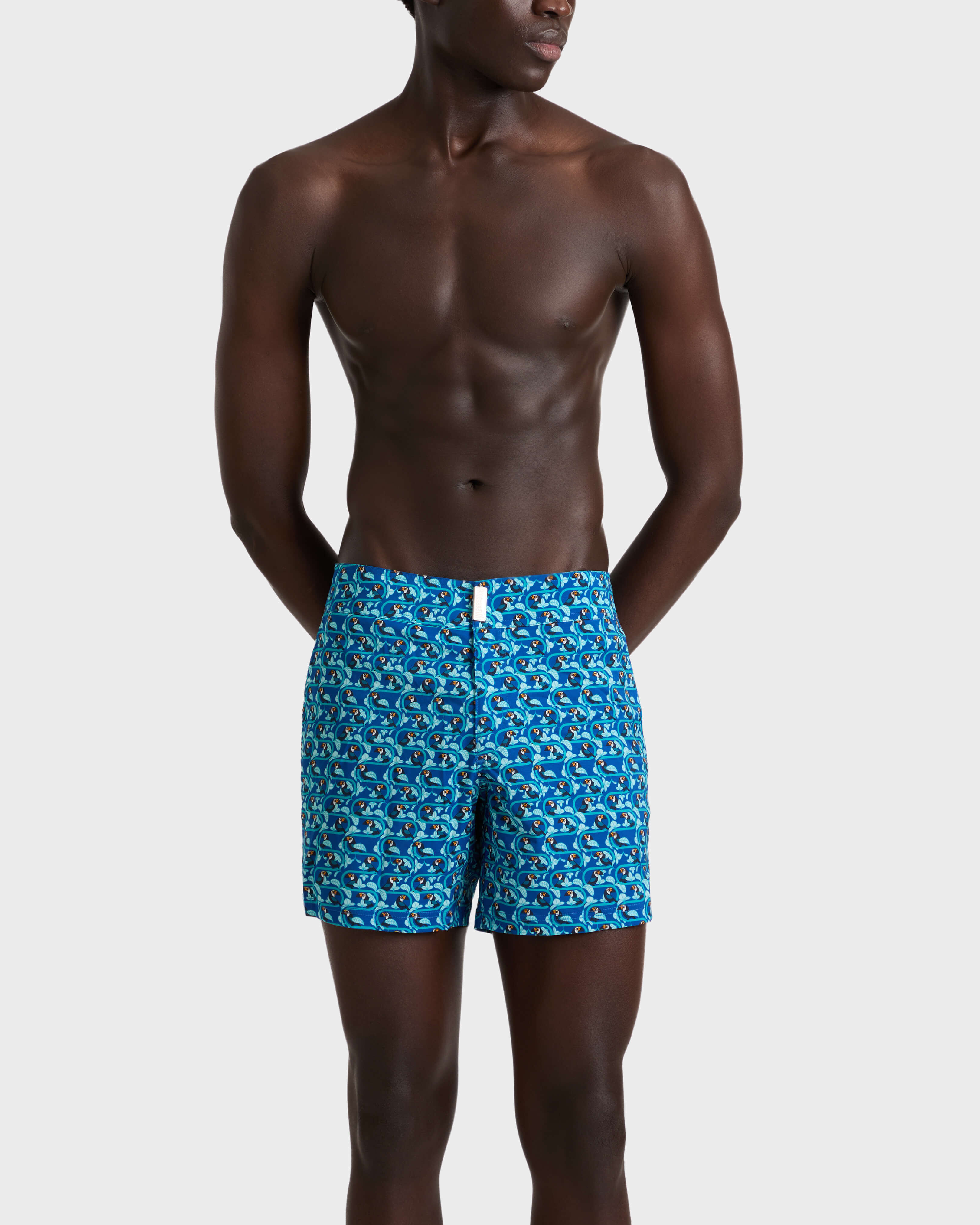 Maillot de bain court stretch ceinture plate homme Toucana PALACE frontworn view