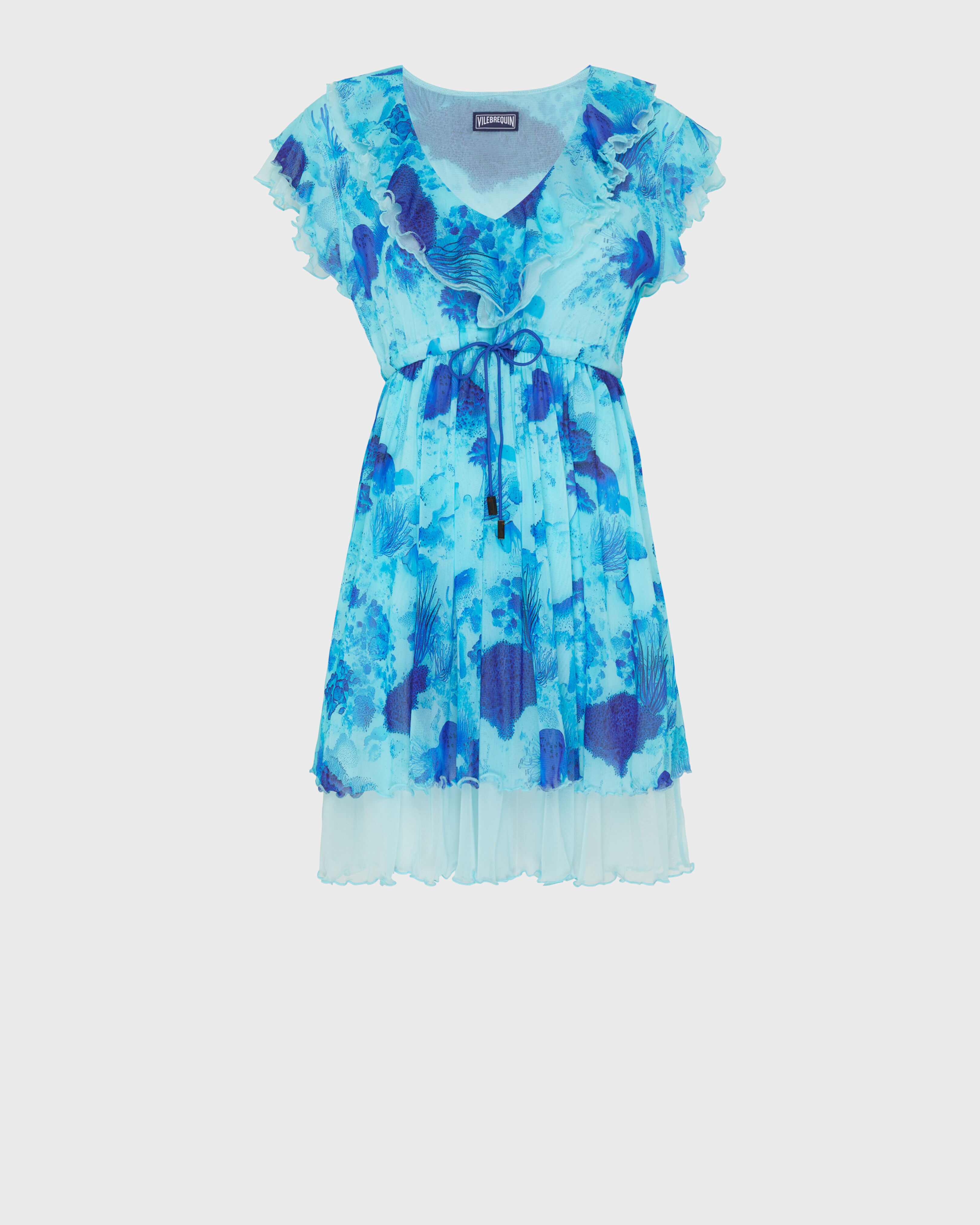 Vestito senza maniche donna in tulle Coral Reef OXYGENE front view