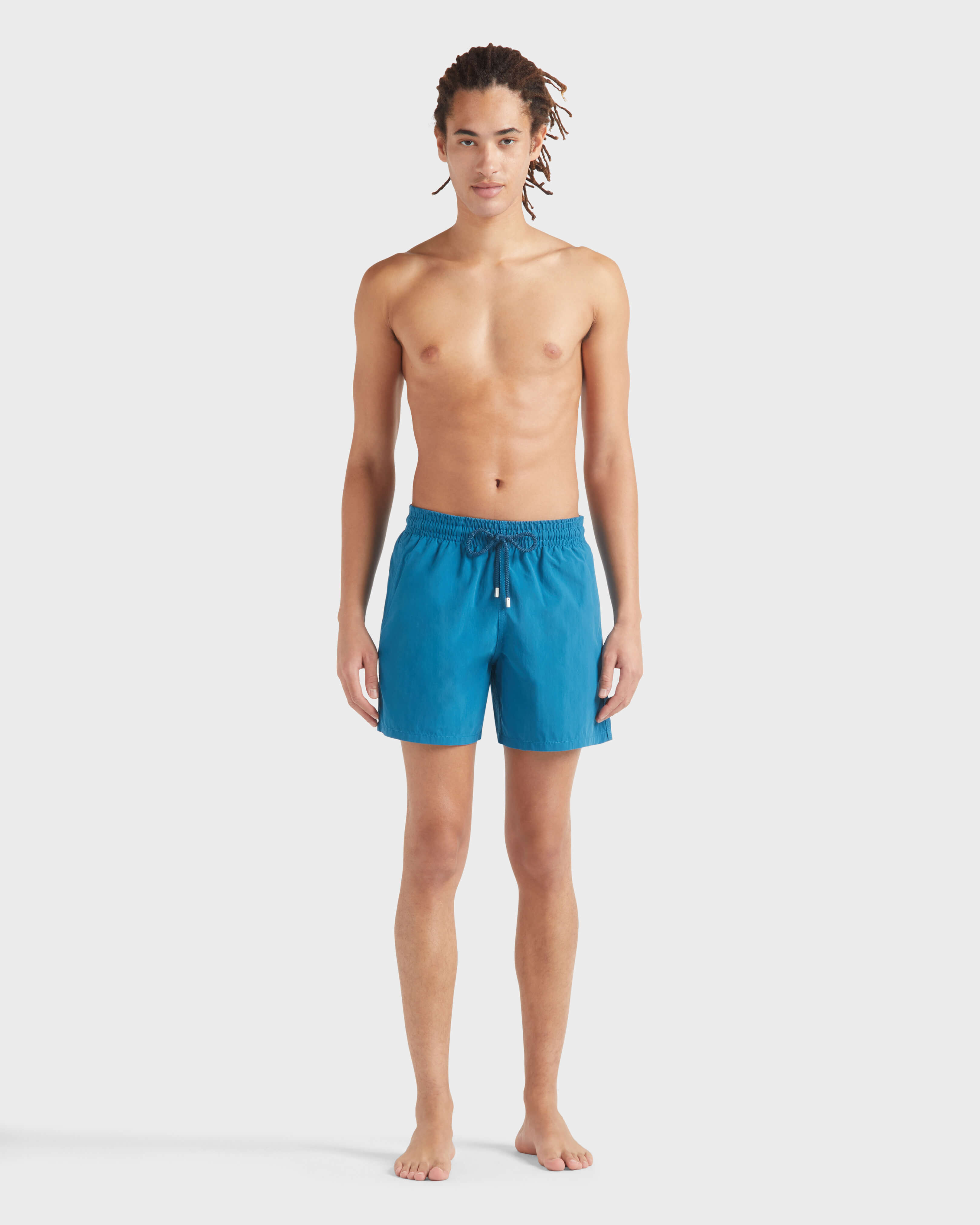 Men Swim Shorts Solid PEACOCK frontworn view
