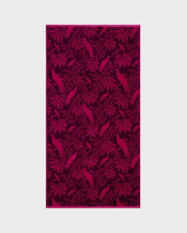 Vilebrequin Men Organic Cotton Beach Towel Birds Jacquard In Purple
