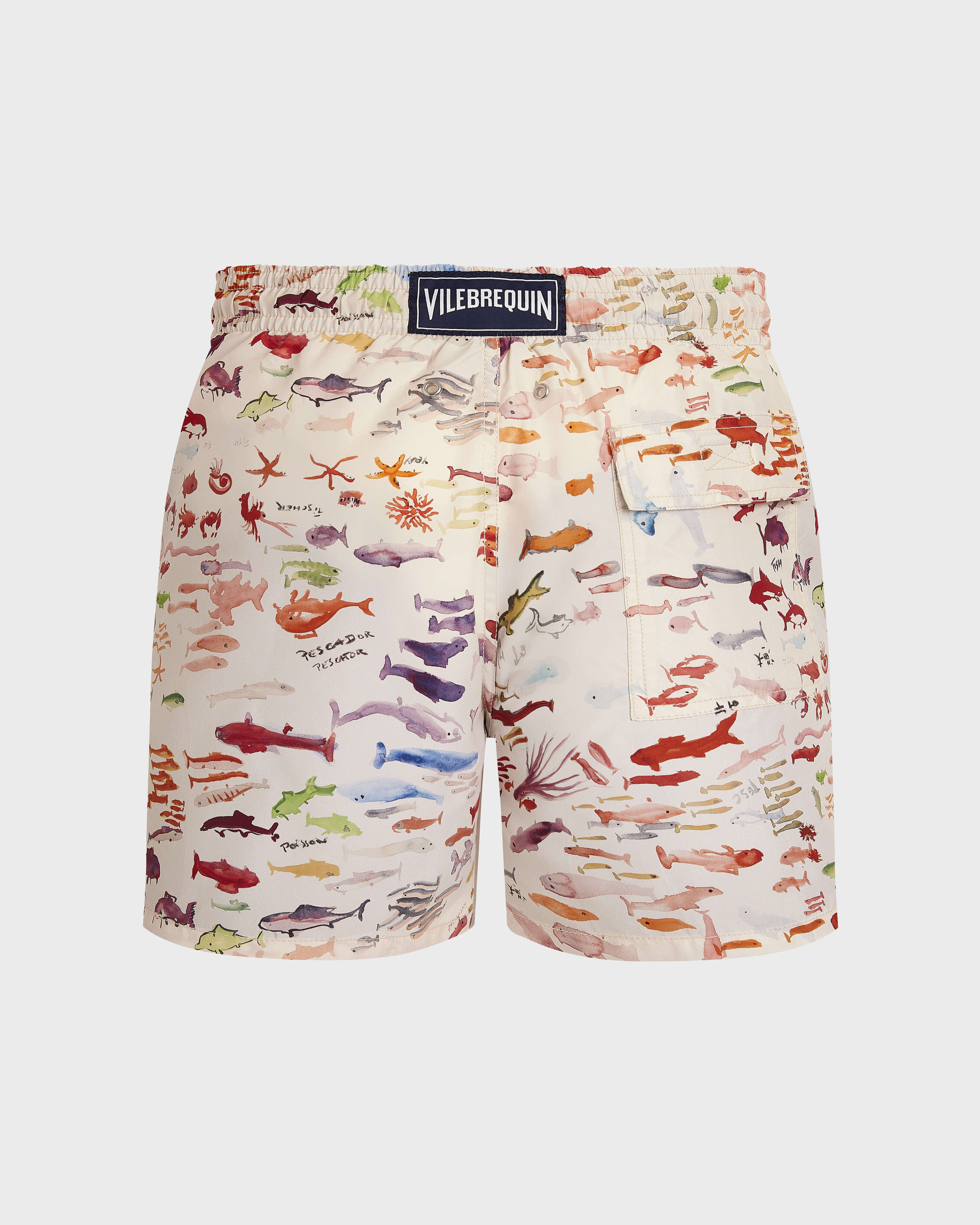 Bañador con estampado Pescador para hombre - VBQ x Fabrice Hyber PAPIER back view