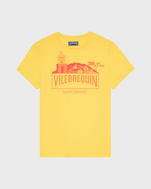 Vilebrequin - Men Organic Cotton T-shirt City - Tee Shirt - Thom - Yellow - Size M