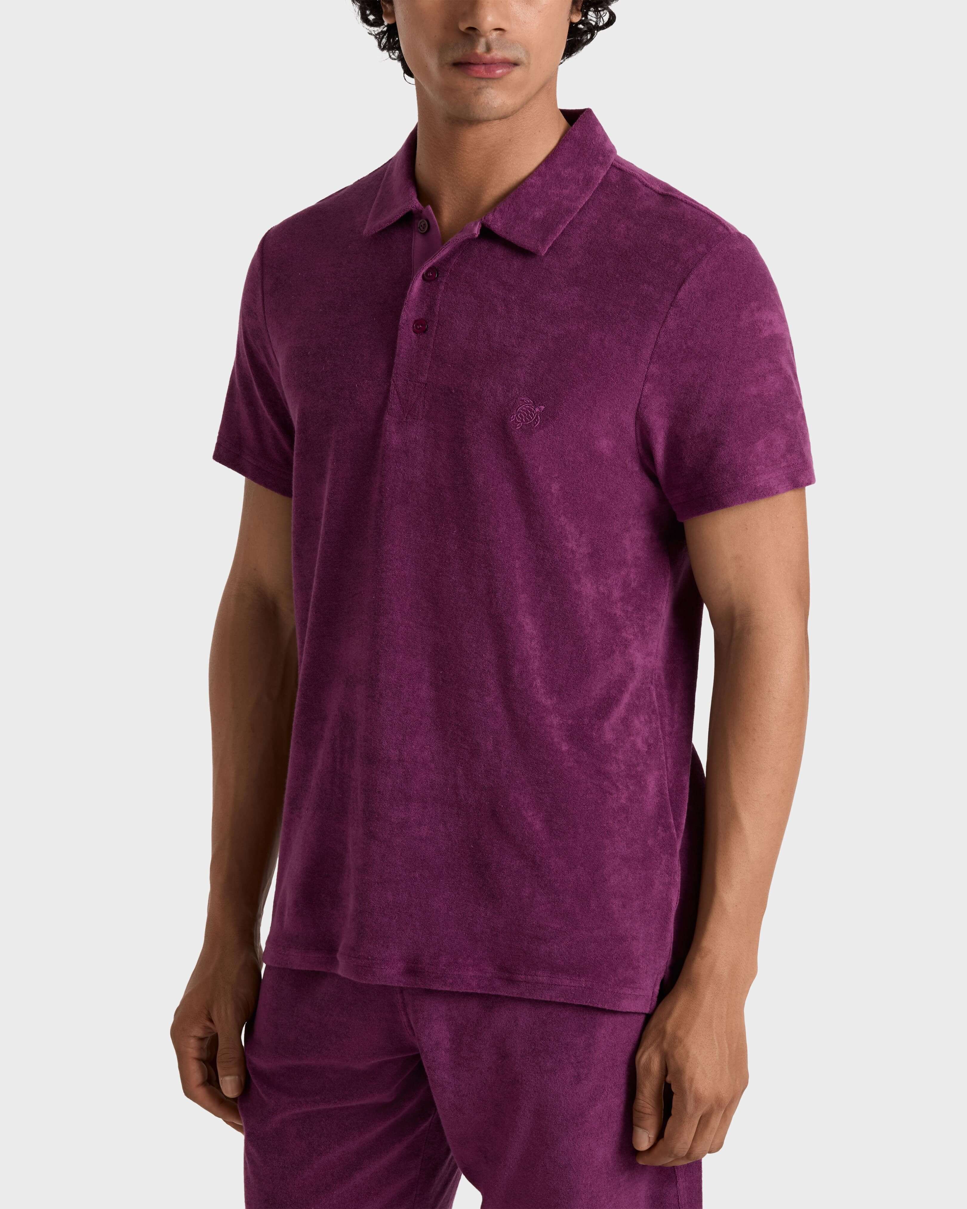 Solid Frottee-Polohemd für Herren KERALA frontworn view