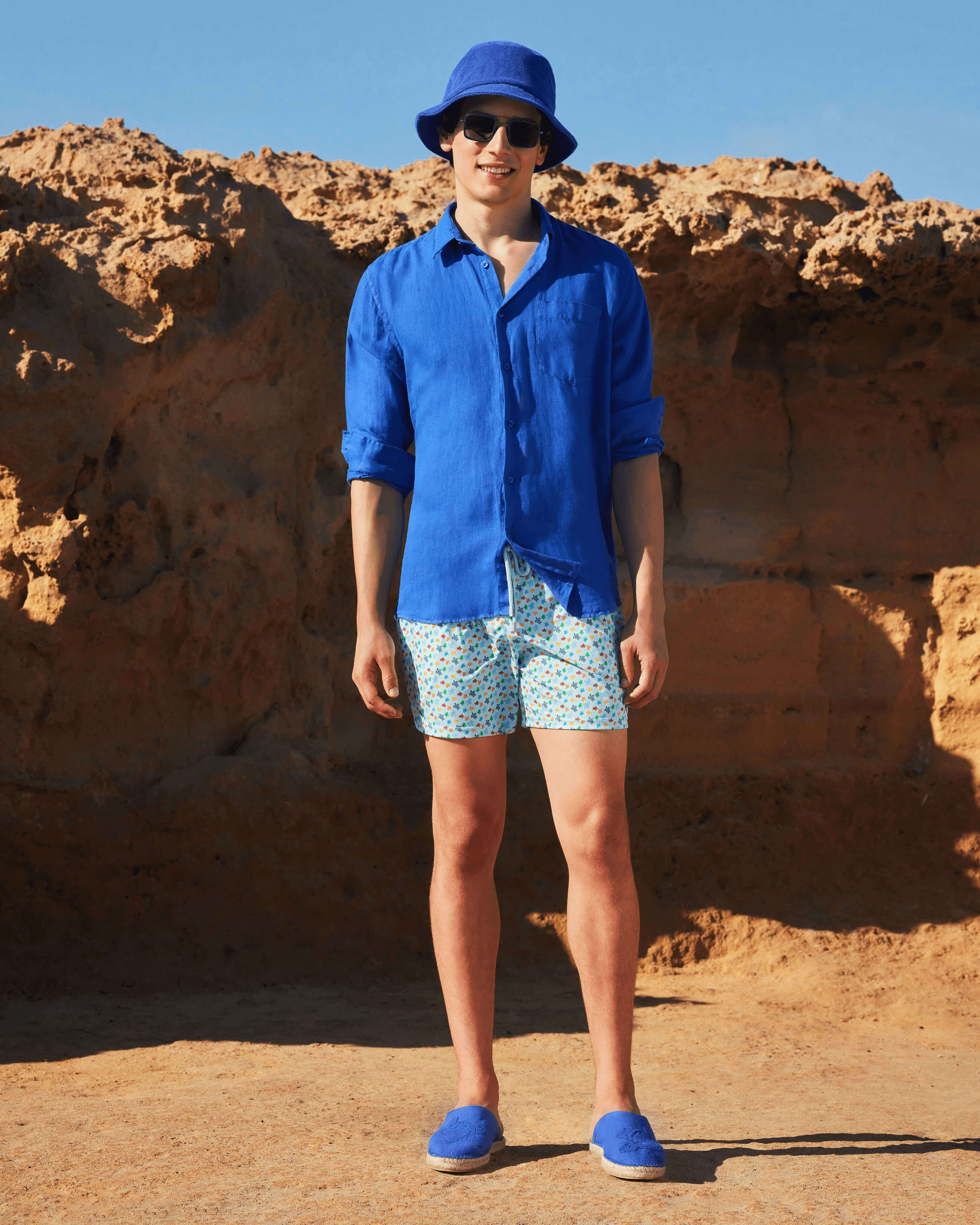 Einfarbiges Hemd aus Leinen für Herren MARRAKECH look1 view