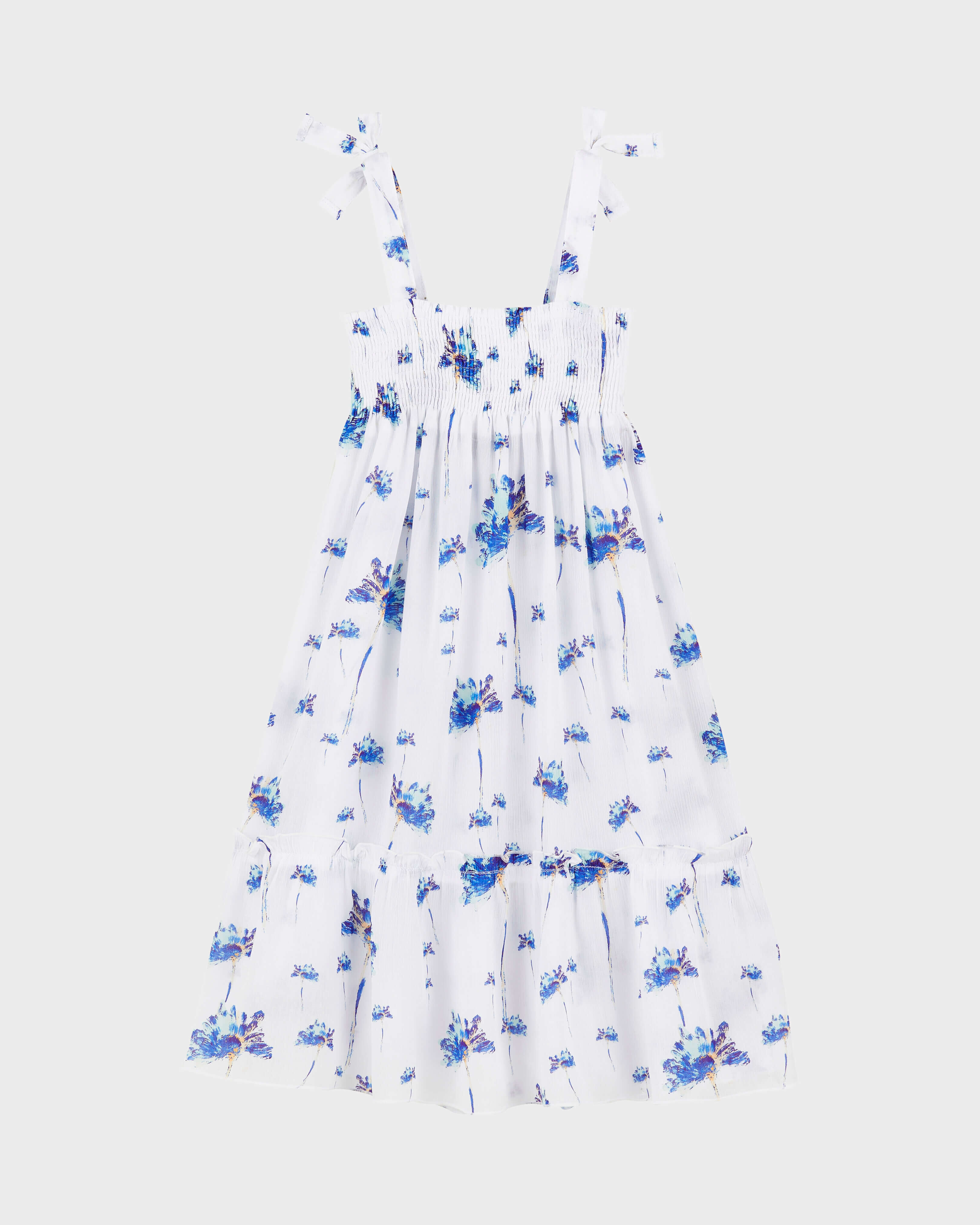 Girls Viscose Shiny Dress Herbier OFF WHITE back view