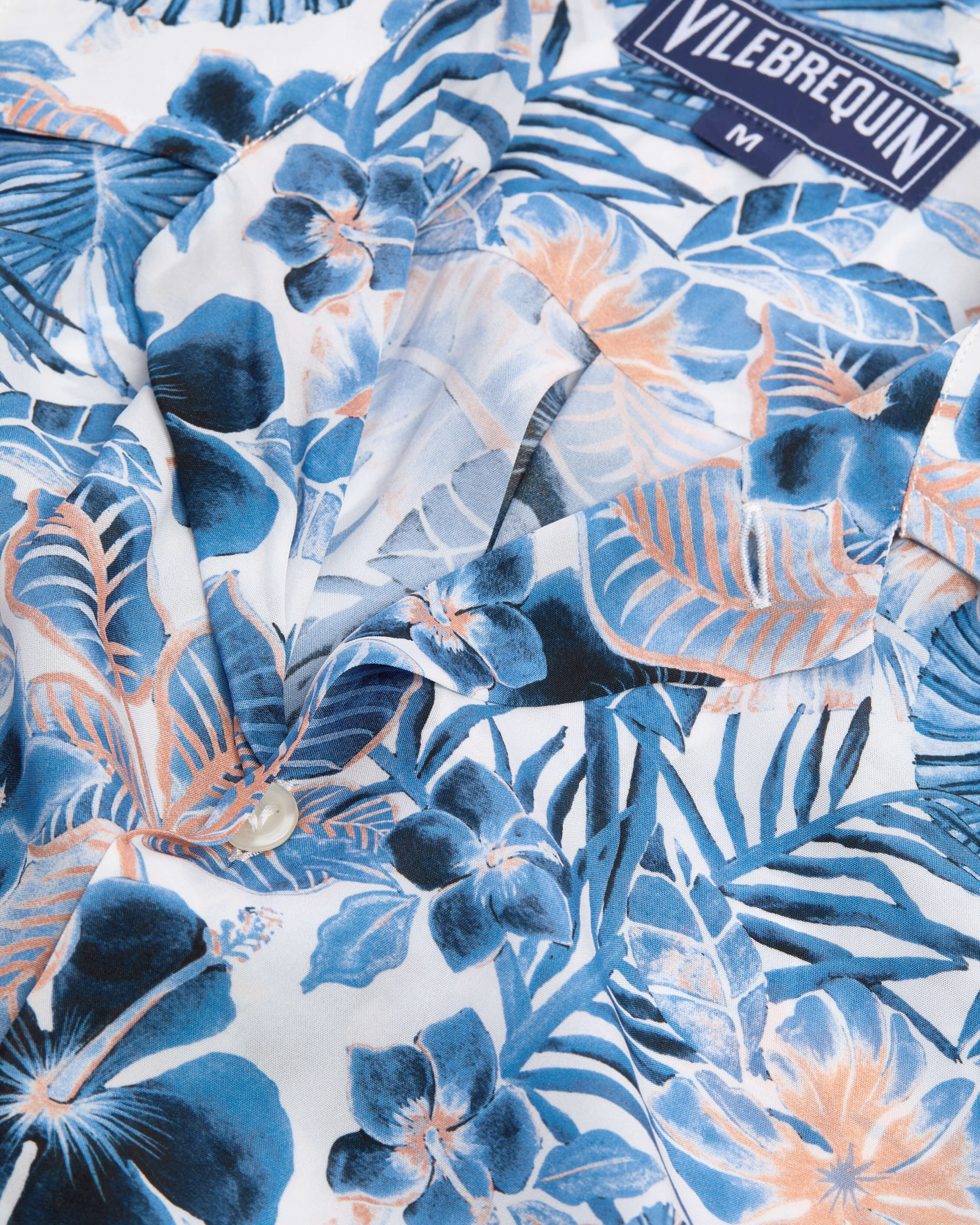 Camisa de bolos de viscosa con estampado Island Flowers para hombre BLANCO supp4 view