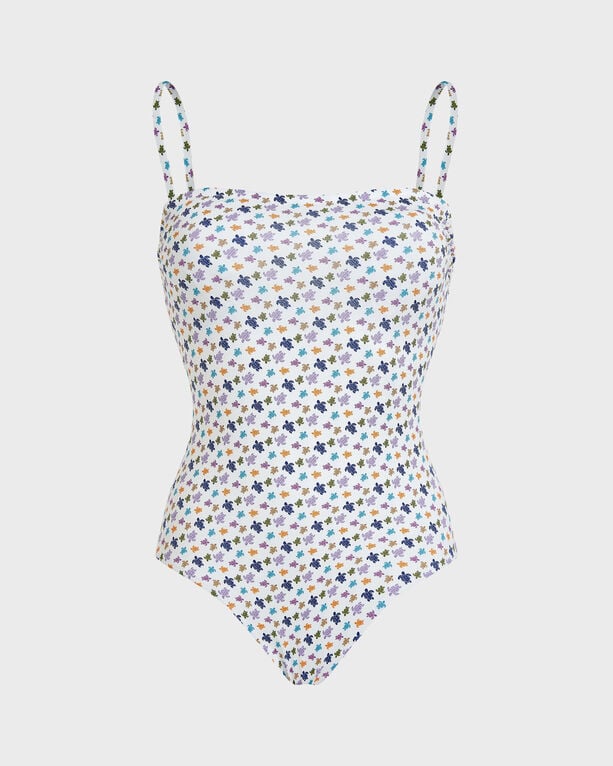Vilebrequin - Micro Ronde Des Tortues Bustier-badeanzug Für Damen - Bademode - Facette - Weiss - Größe L Vilebrequin - Micro Ronde Des Tortues Bustier-badeanzug Für Damen - Bademode - Facette - Weiss - Größe L