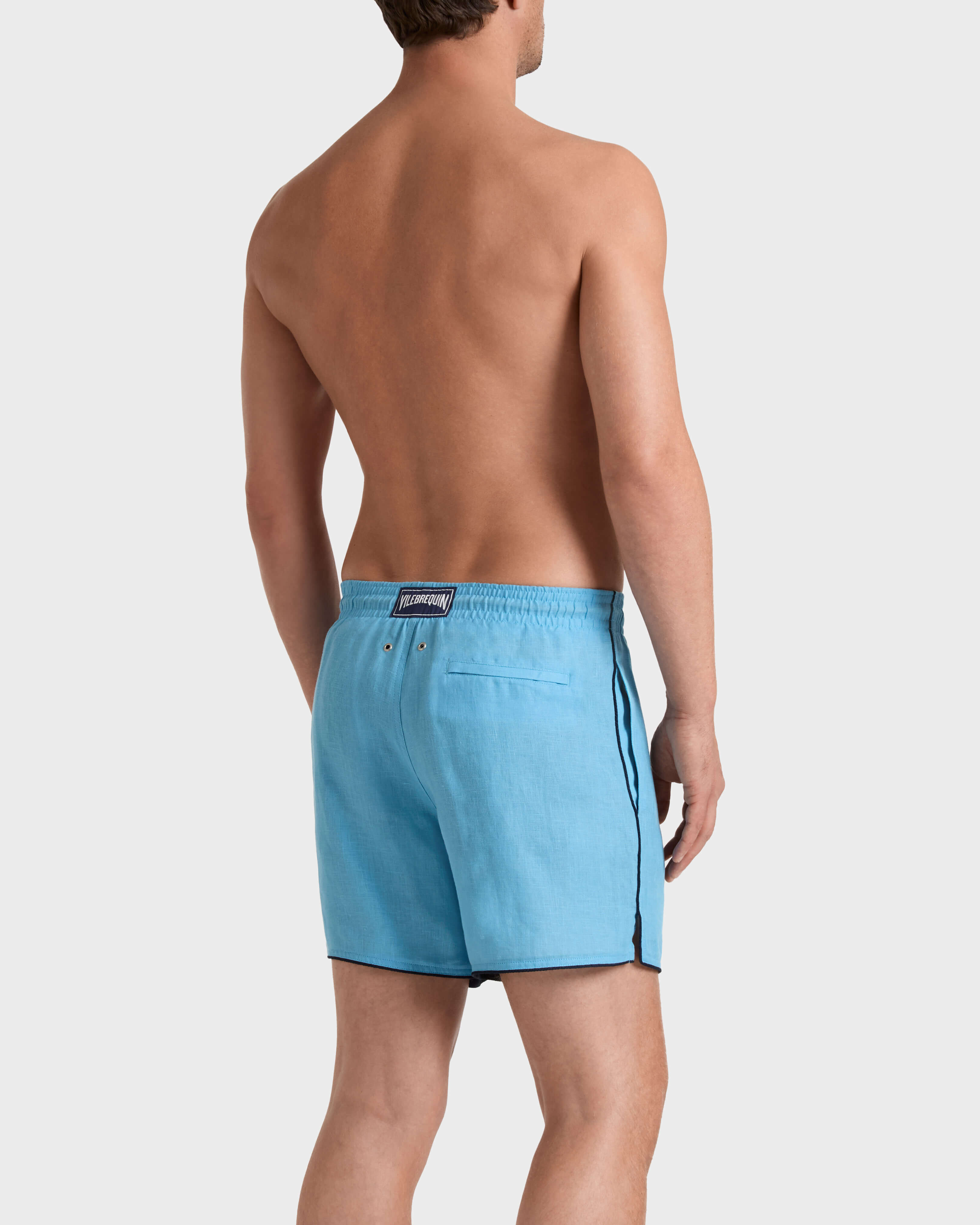 Maillot de bain en lin homme uni LARIMAR backworn view