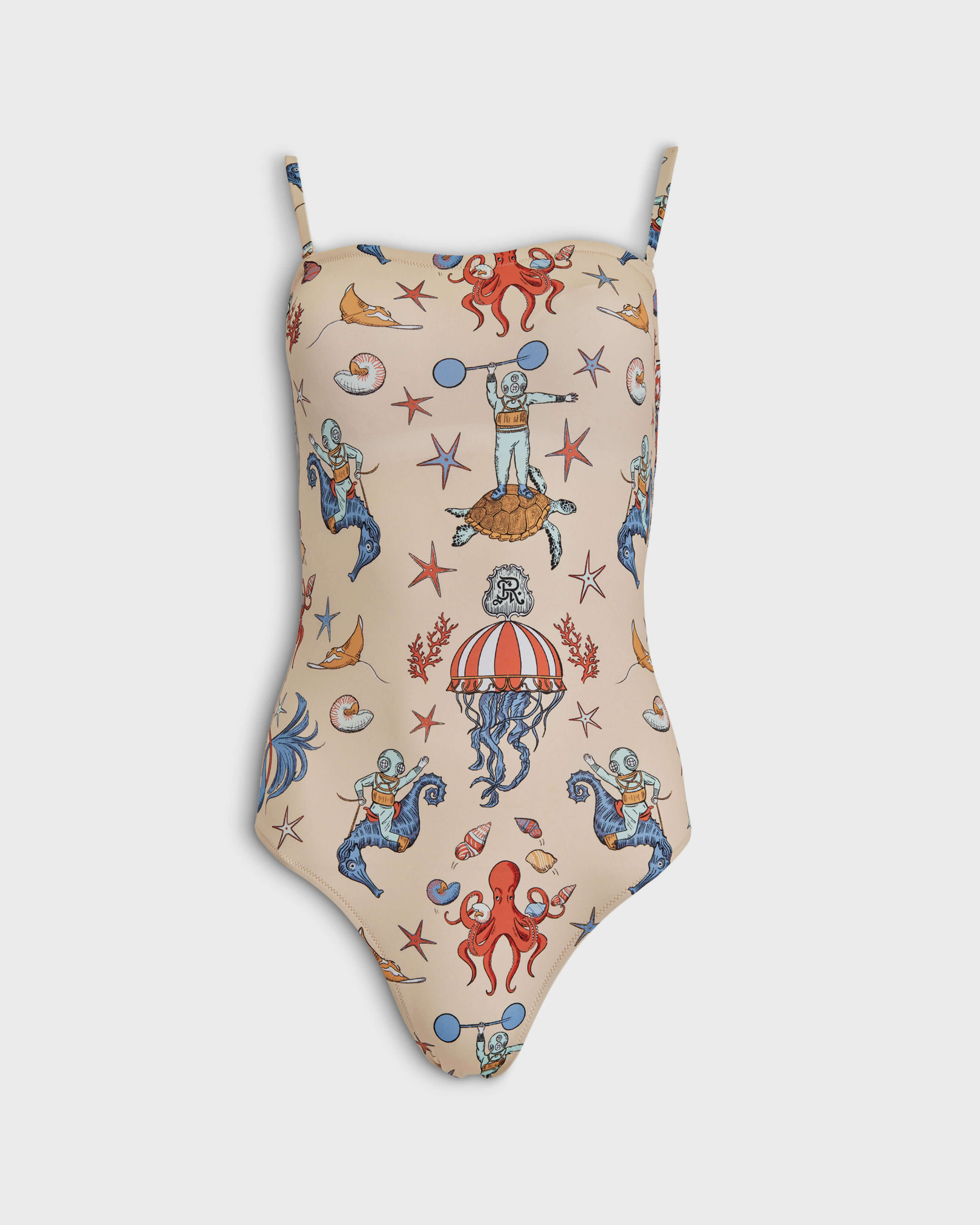Women Bustier One-piece Swimsuit Aqua Circus - Vilebrequin for St.Regis Longboat Key PINK CHAMPAGNE front view