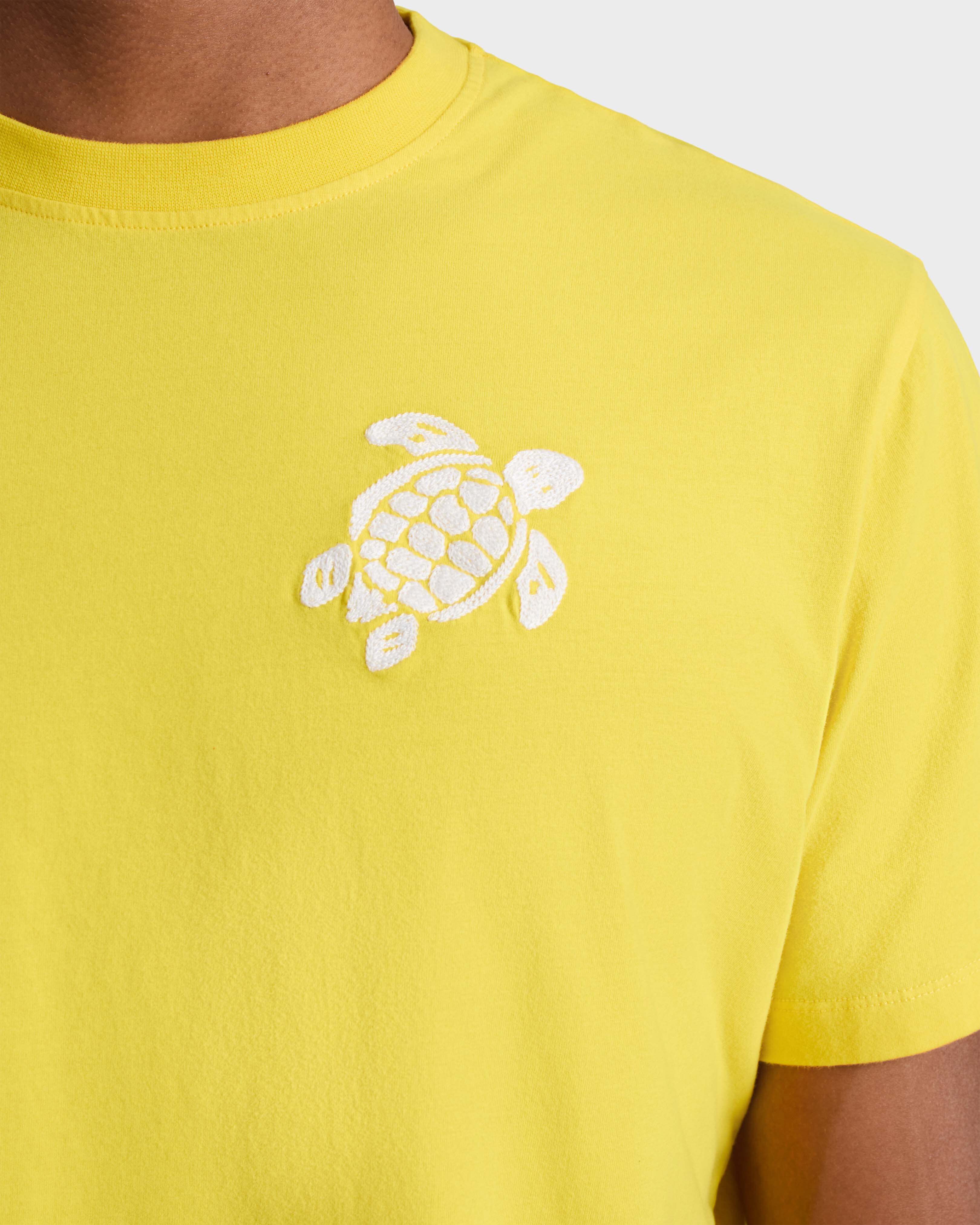 T-Shirt aus Bio-Baumwolle mit aufgestickter, großer Schildkröte für Herren SONNE supp1 view