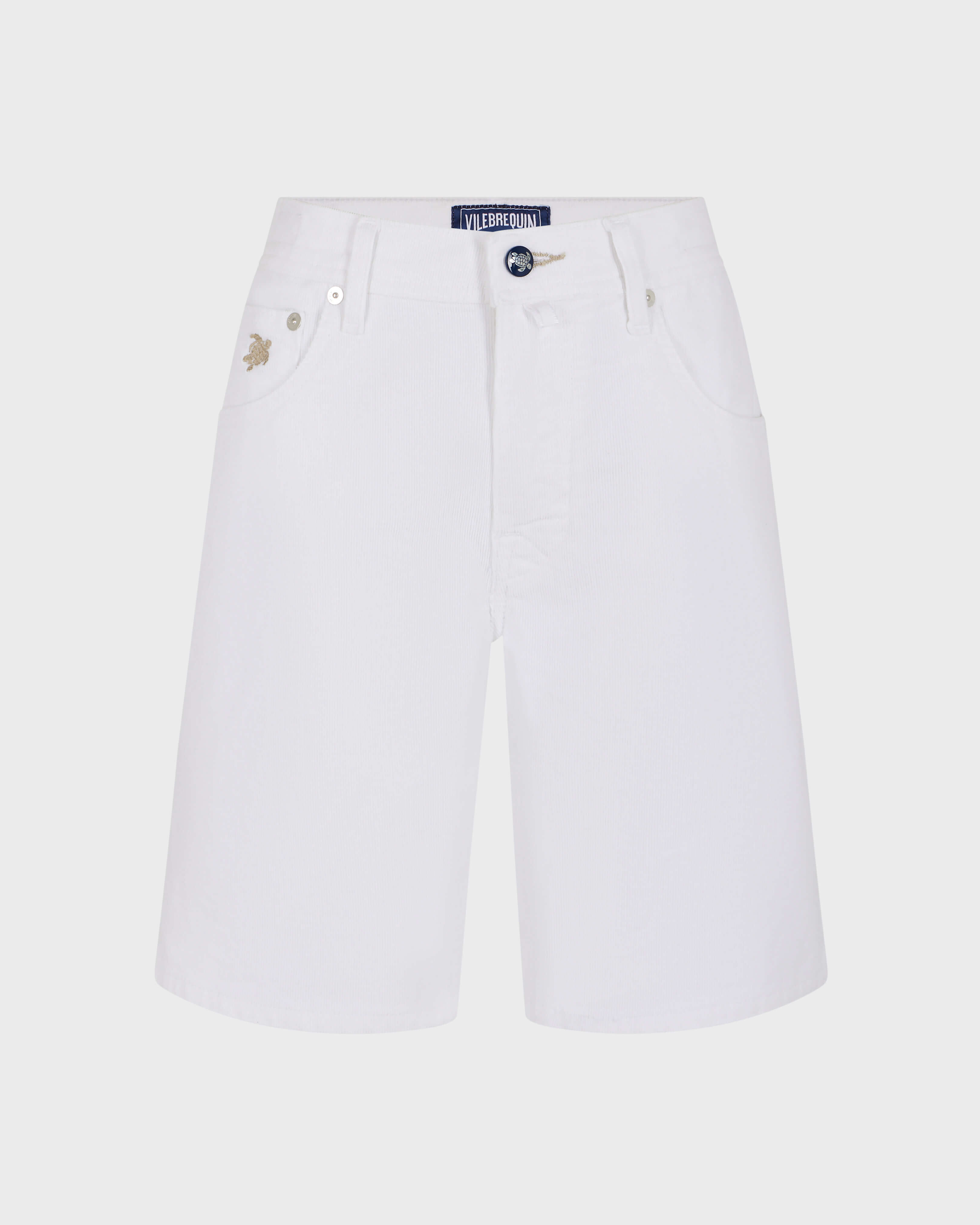 Bermudashorts aus Cord im 5-Taschen-Design für Herren WEISS front view