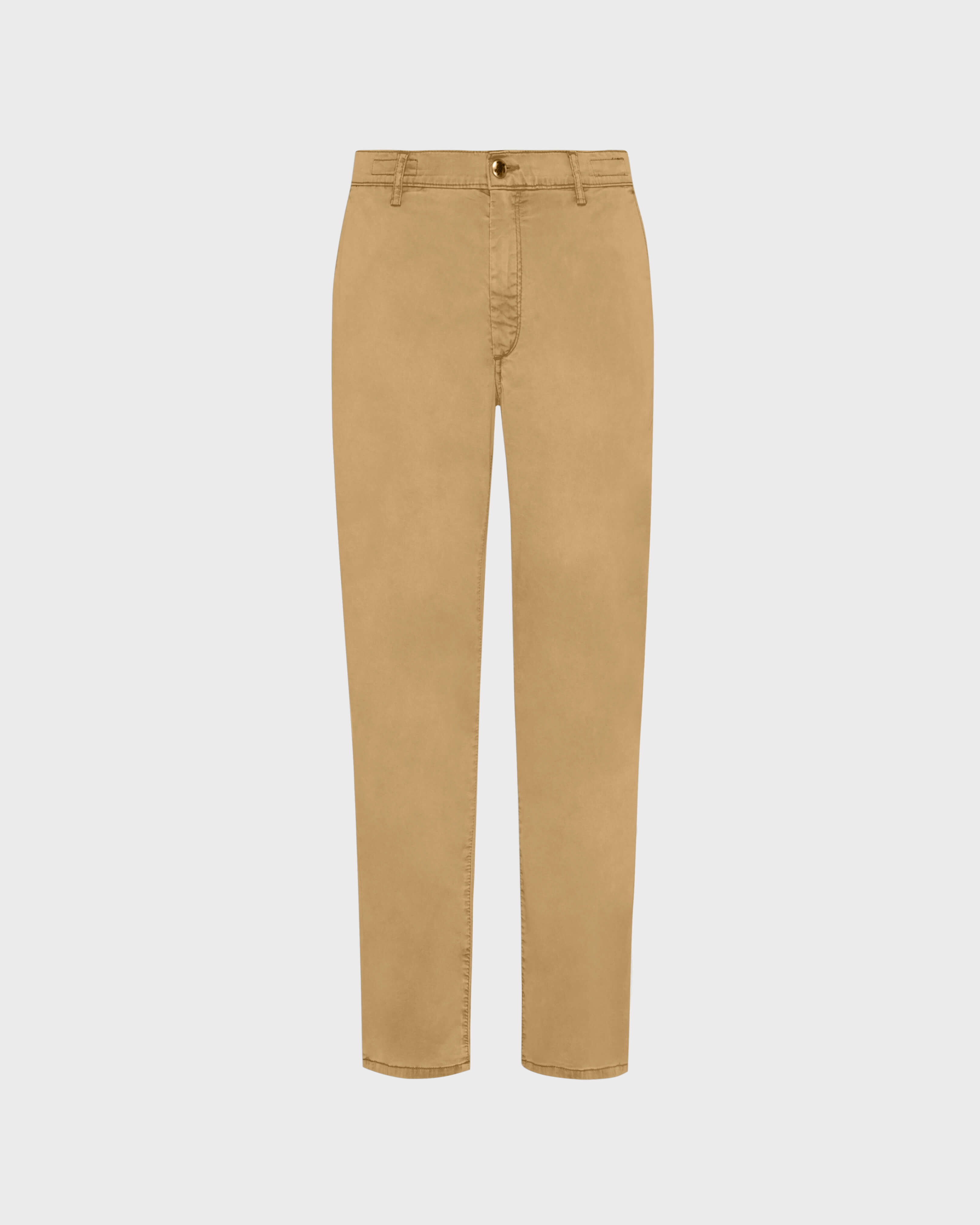 Men Tencel Satin Regular Pants MOCHA front view