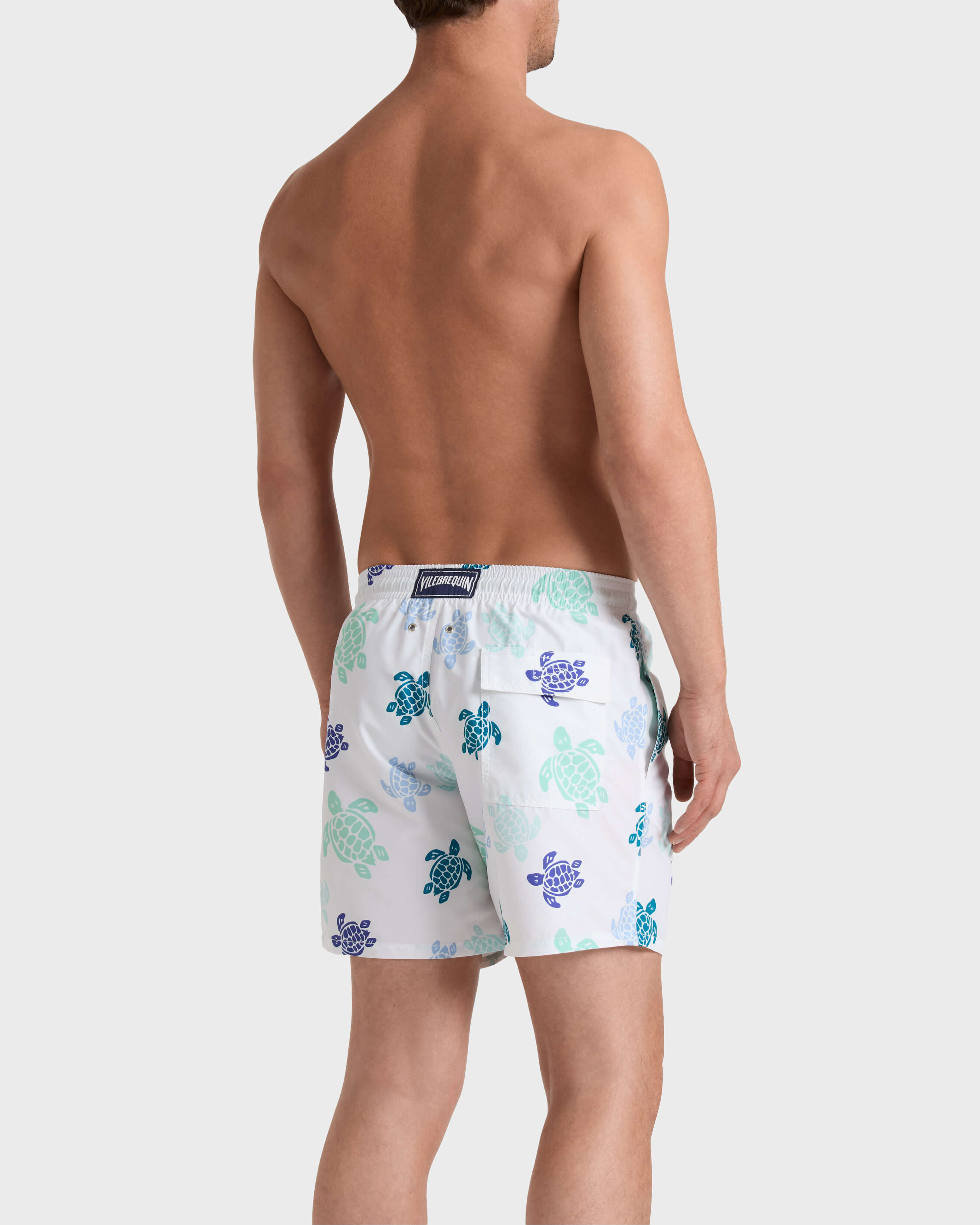 Tortues Multicolores Badeshorts für Herren WEISS backworn view