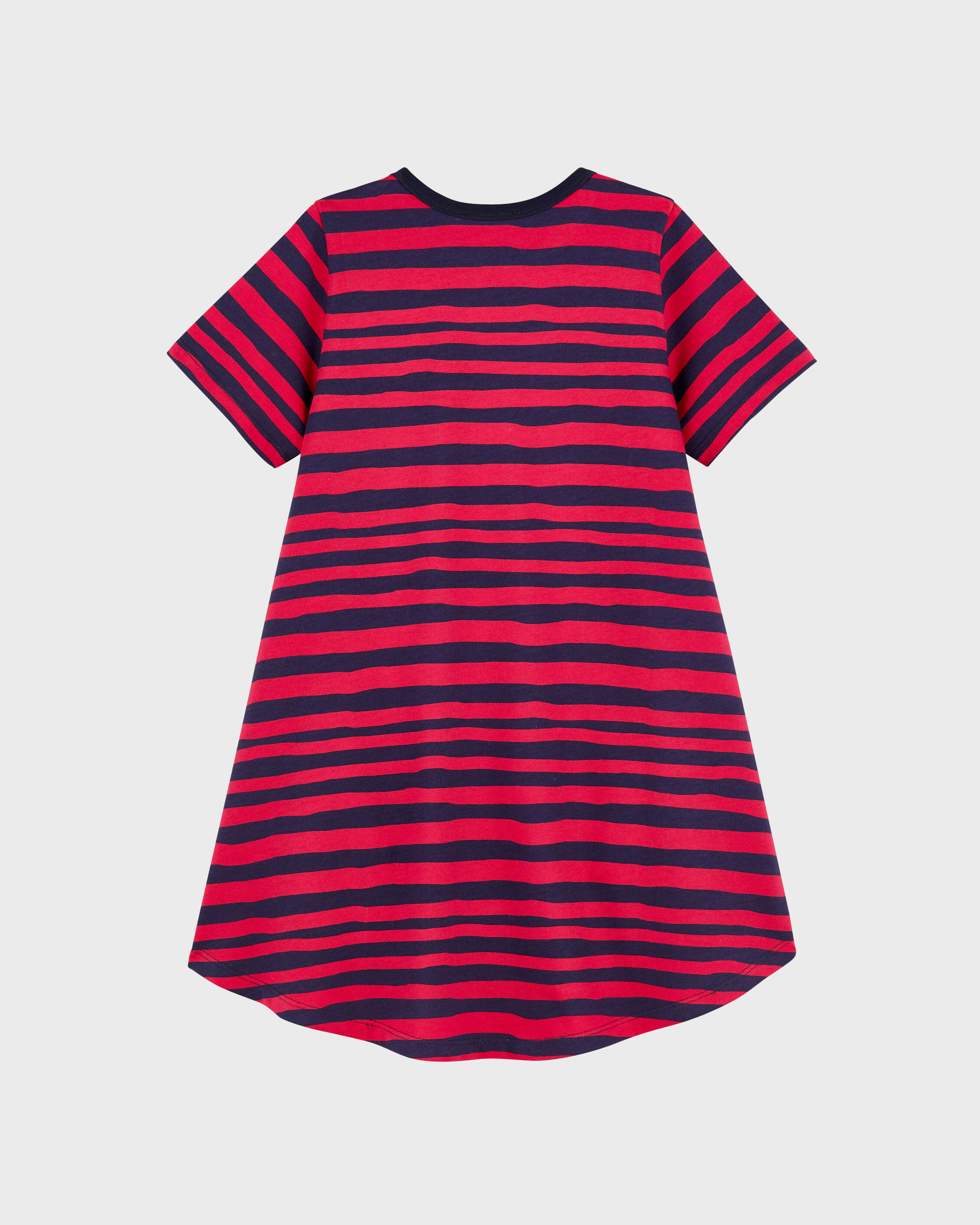 Vestito bambina in cotone biologico Turtles Stripes RIBES back view