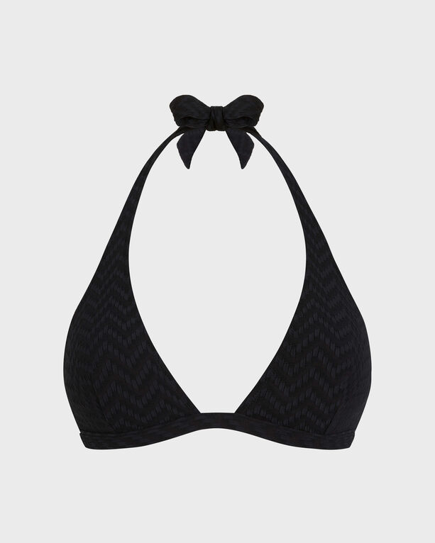Vilebrequin - Women Bikini Halter Top Jacquard Chevron - Swimwear - Fleche - Black - Size S