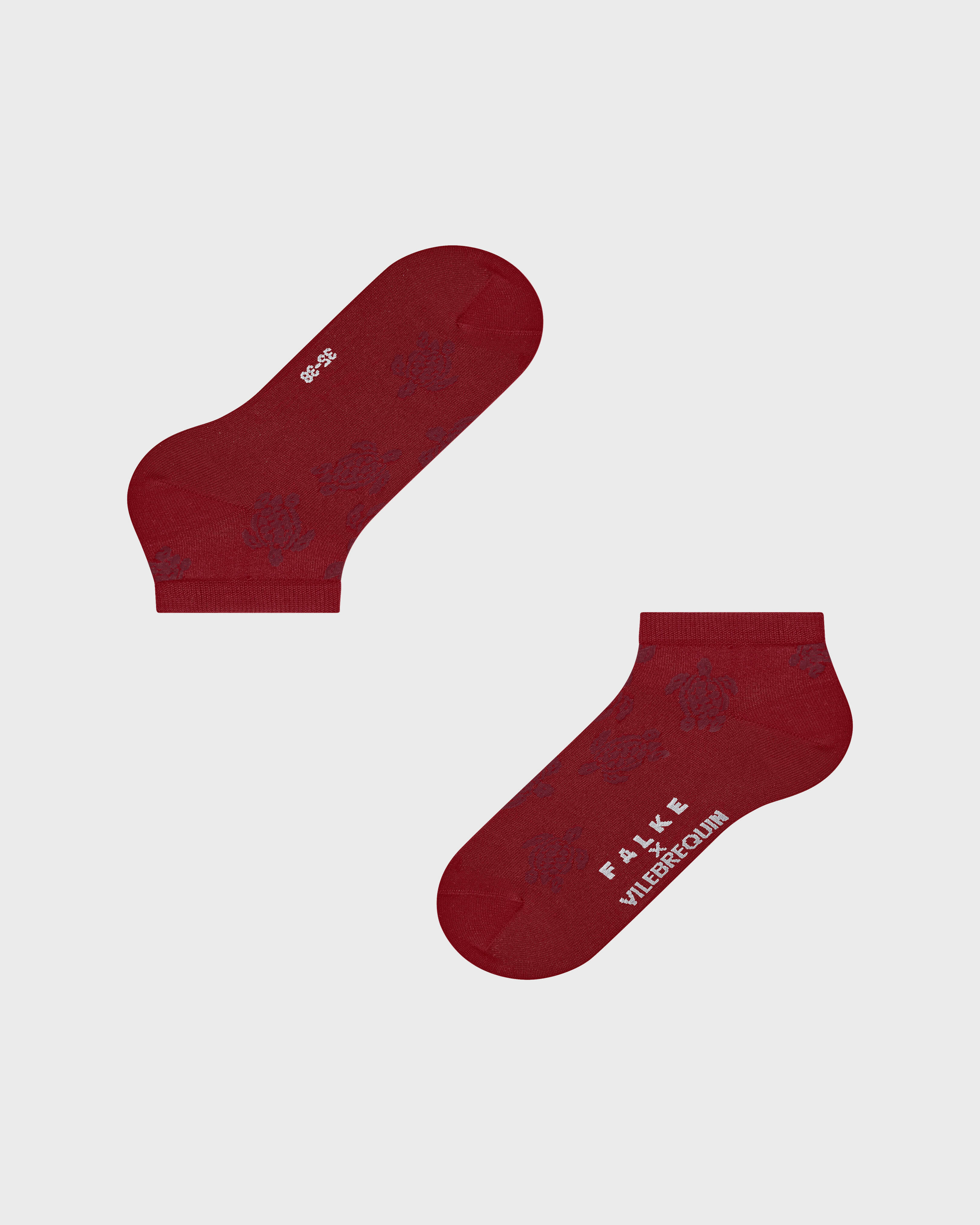 Women Sneaker Socks Ronde des Tortues - Vilebrequin x Falke RED front view