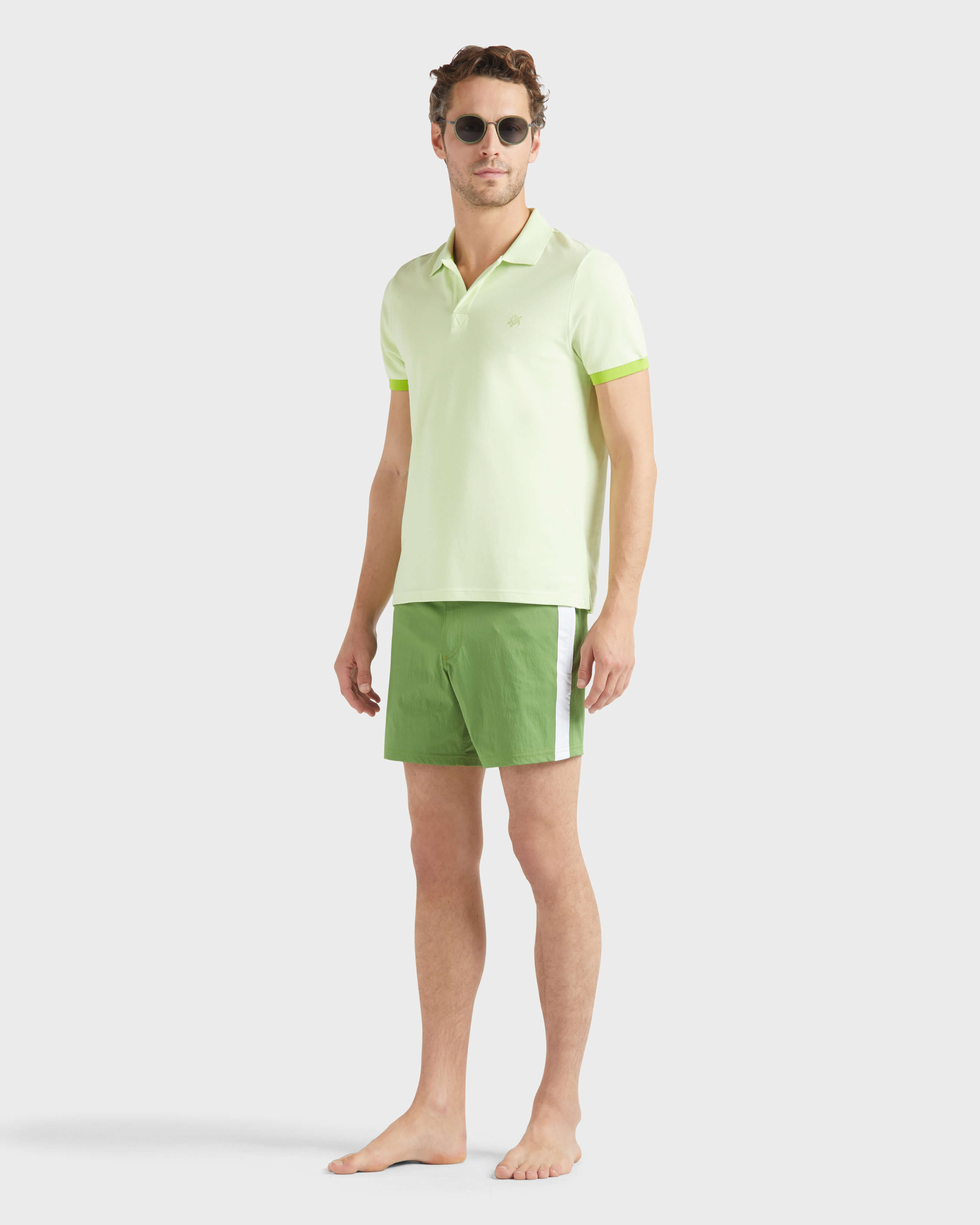 Men Stretch Swim Shorts Flat Belt Color Block CAMOUPLAGE supp1 view