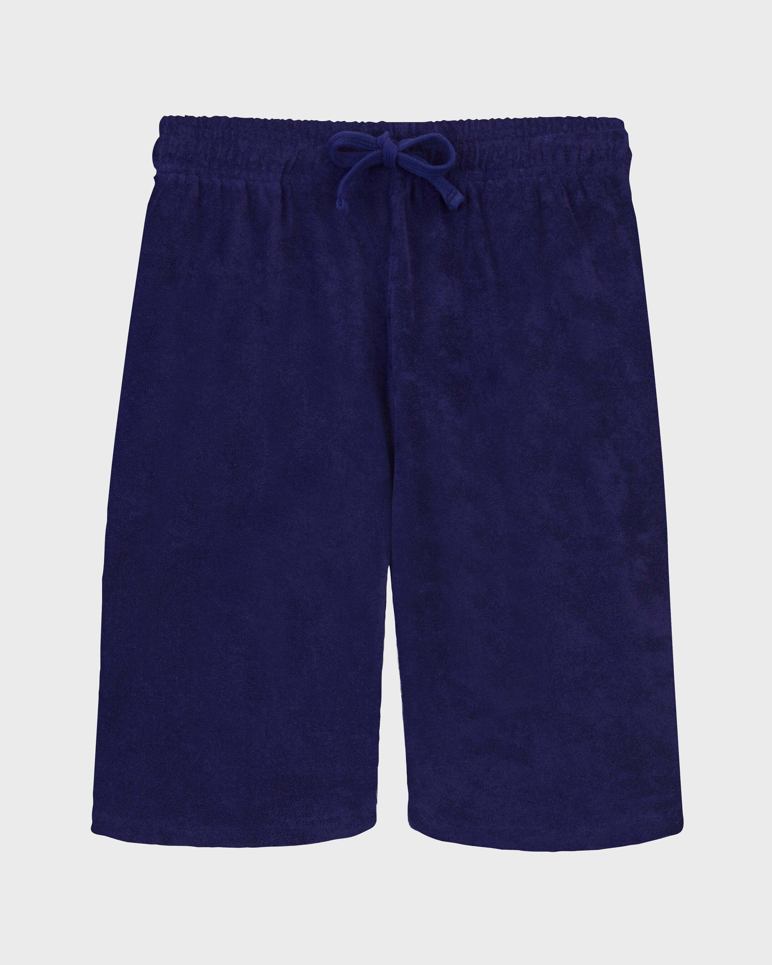 Bermudas de felpa de color liso unisex MIDNIGHT front view
