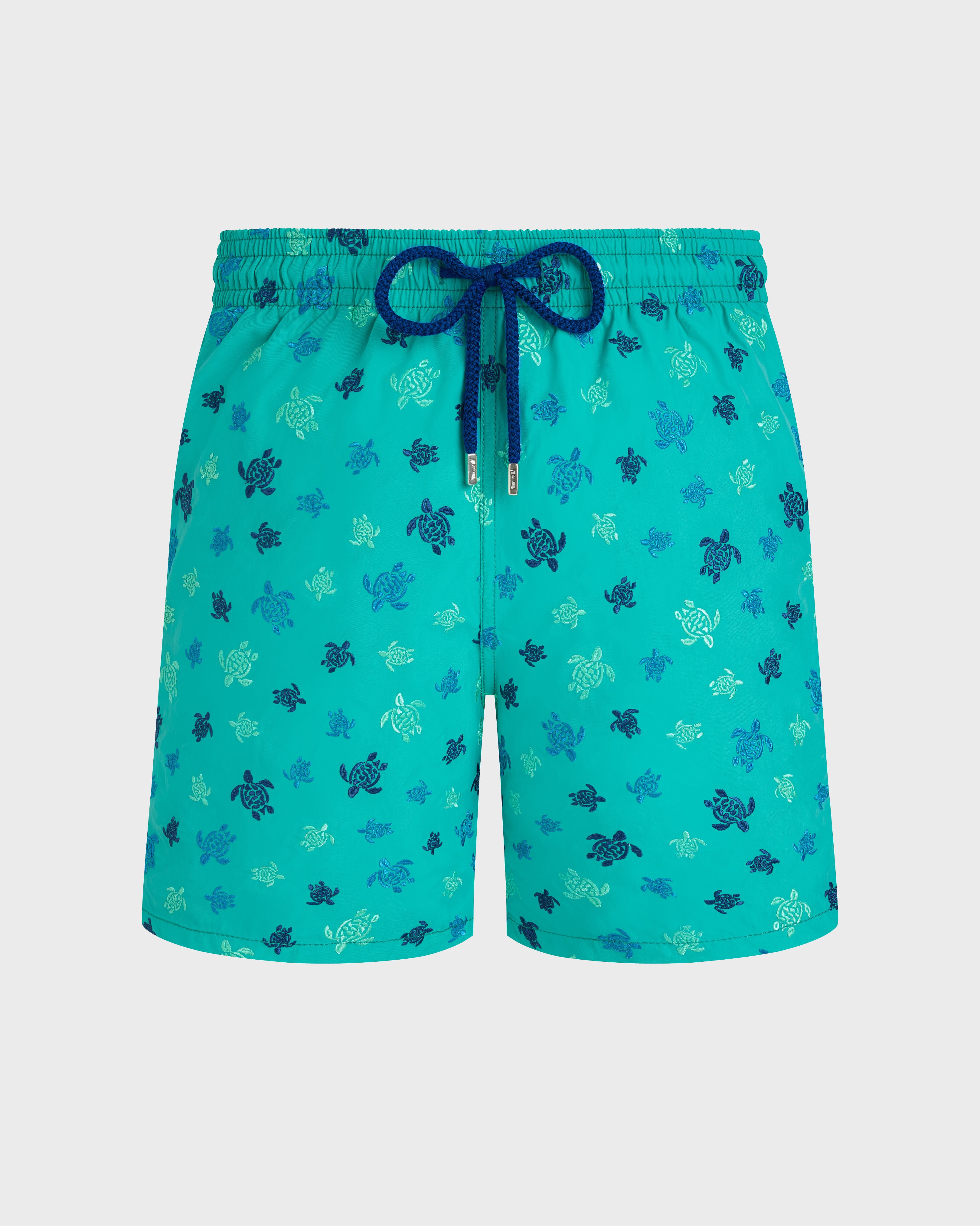 Men Embroidered Swim Shorts Micro Ronde des Tortues - Limited Edition VERONESE GREEN front view