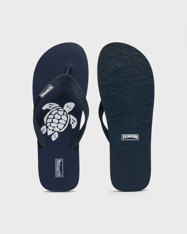 Vilebrequin Men Beach Flip Flops Turtle In Blue