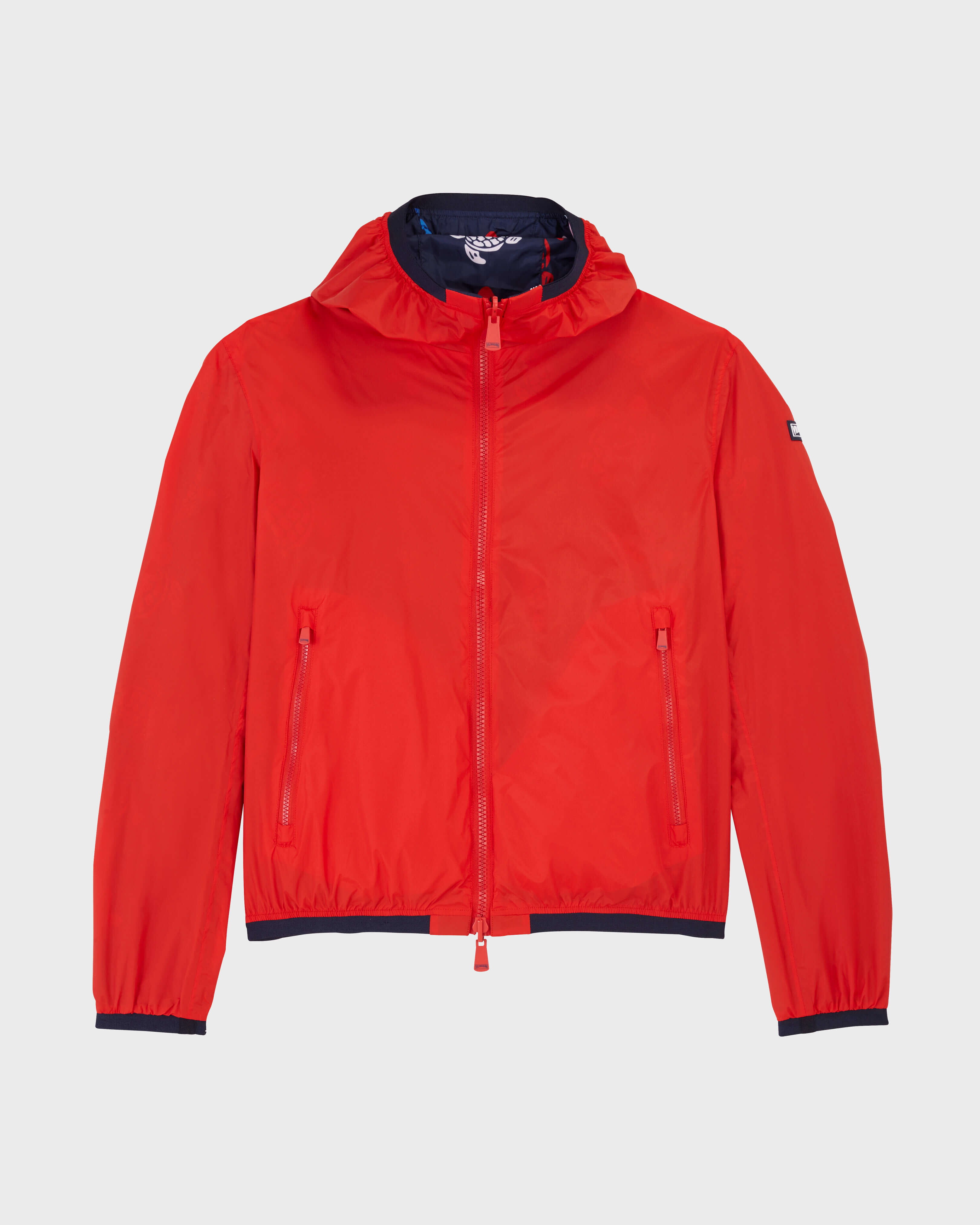 Men Reversible Windbreaker Micro Rondes des Tortues POPPY RED back view