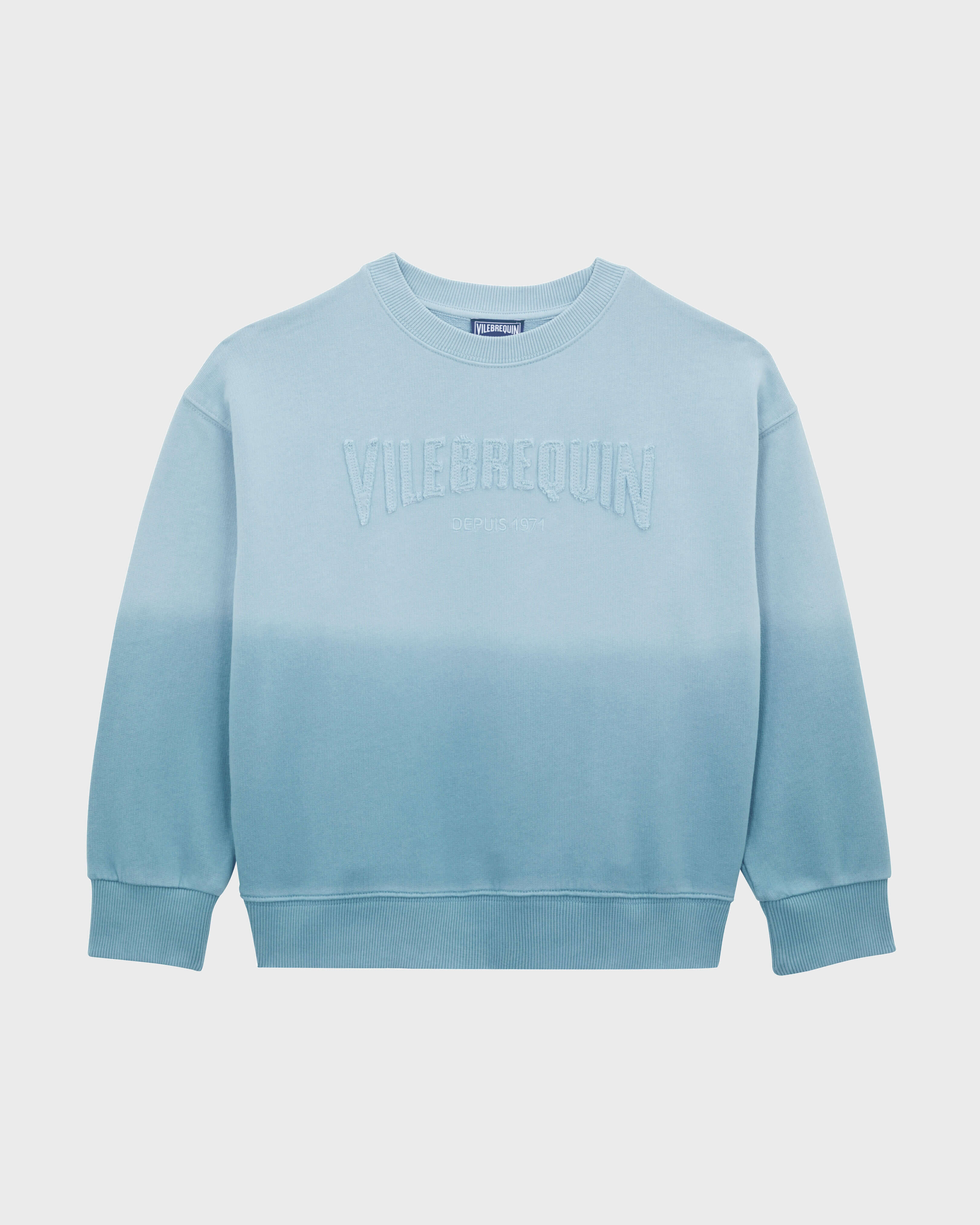 Kids Organic Cotton Sweatshirt BLUE TOPAZ front view