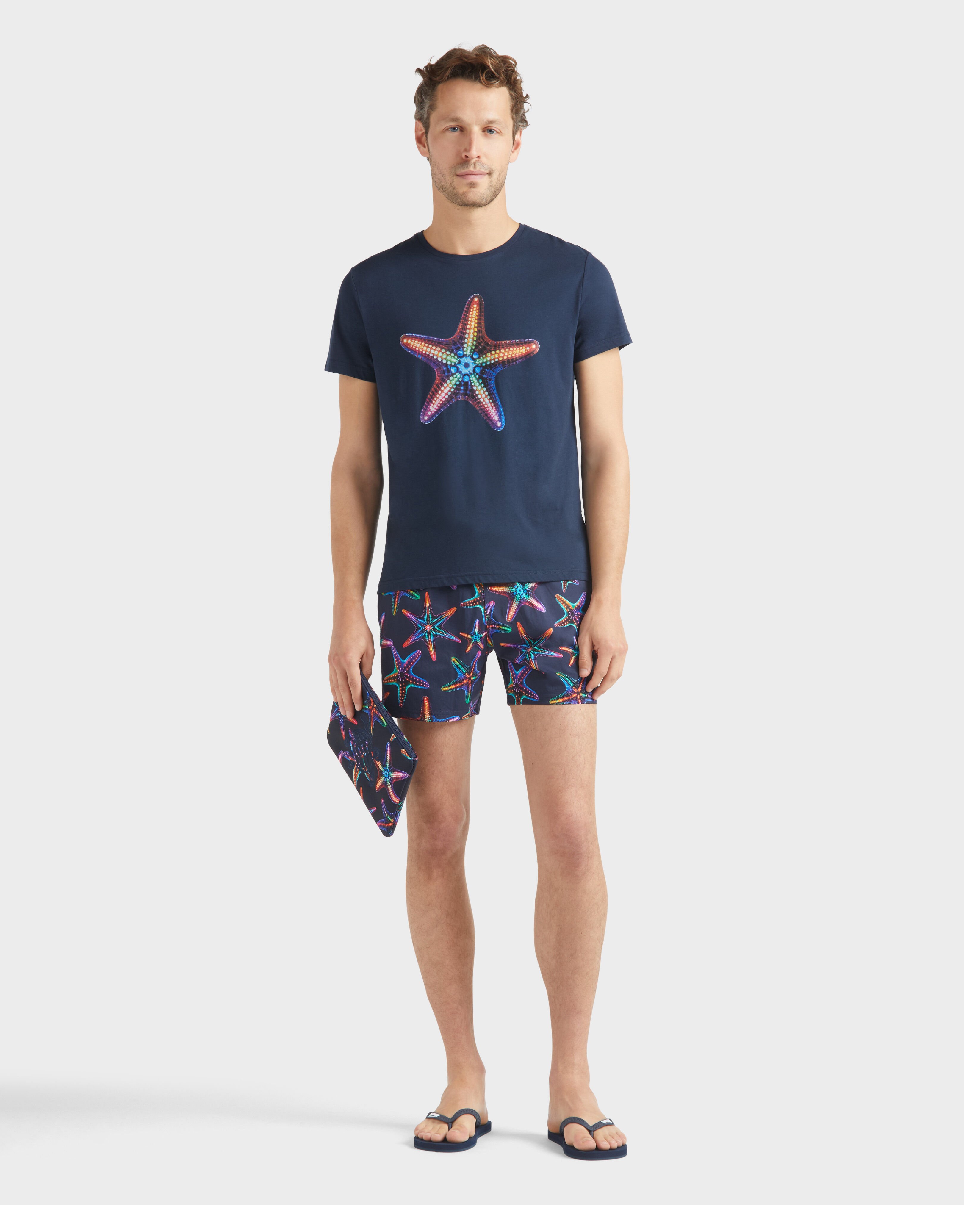 Men Organic Cotton T-shirt Disco Stars NAVY supp1 view
