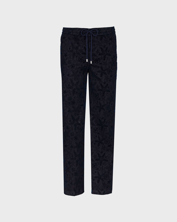 Vilebrequin - Men Jogger Pants Flocked Starlettes Denim - Jeans - Clemence - Blue - Size 34