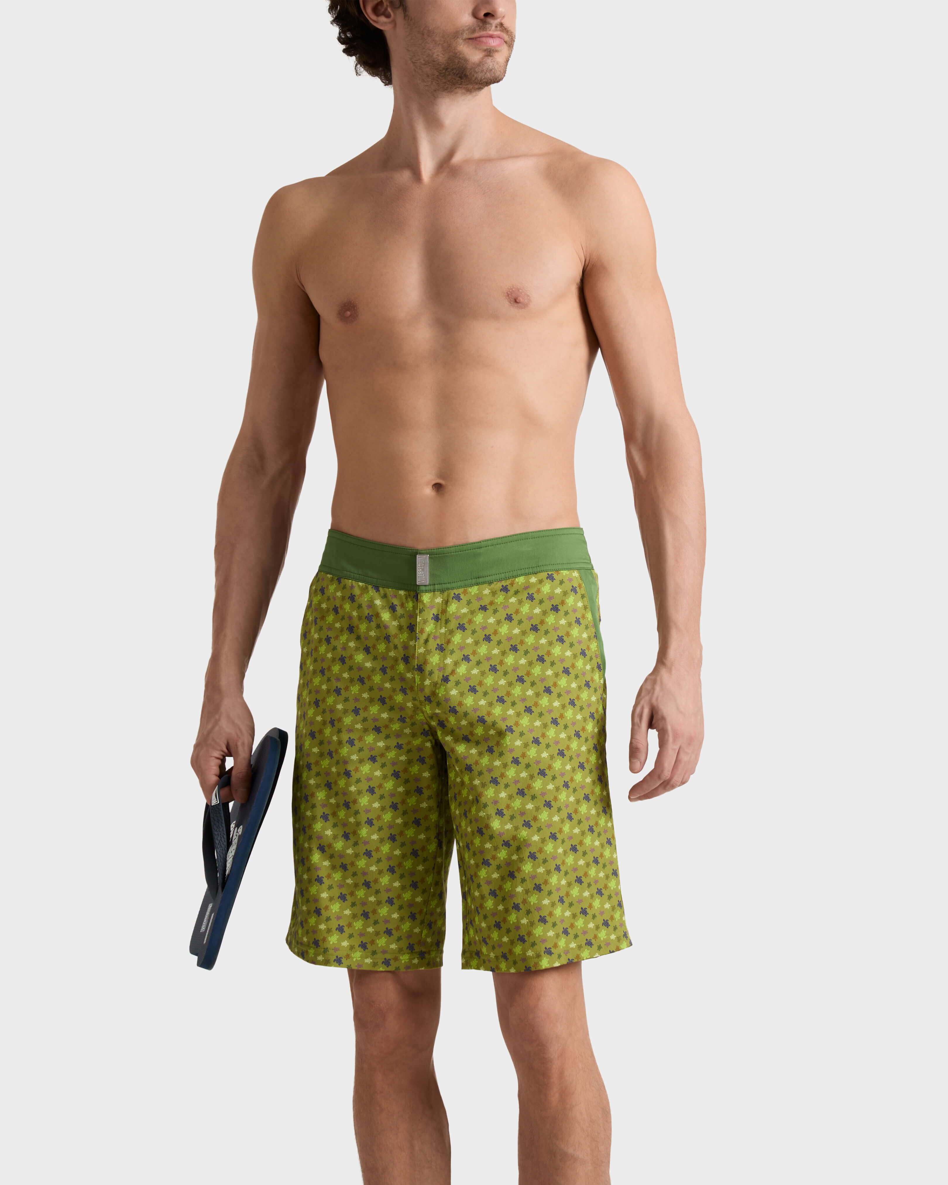 Maillot de bain long stretch homme Micro Ronde des Tortues ABSYNTHE frontworn view