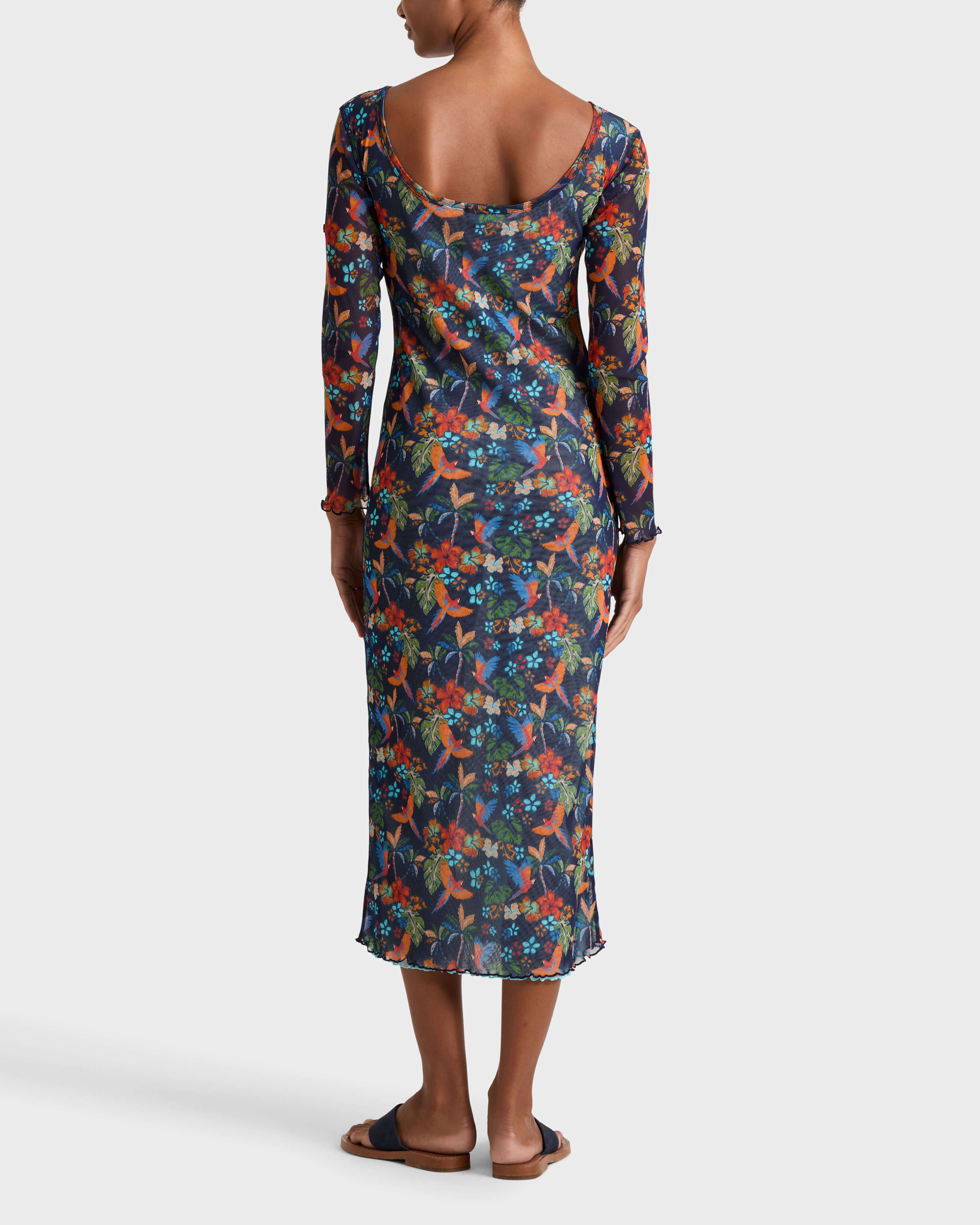 Women Long Tulle Dress Salva NAVY backworn view