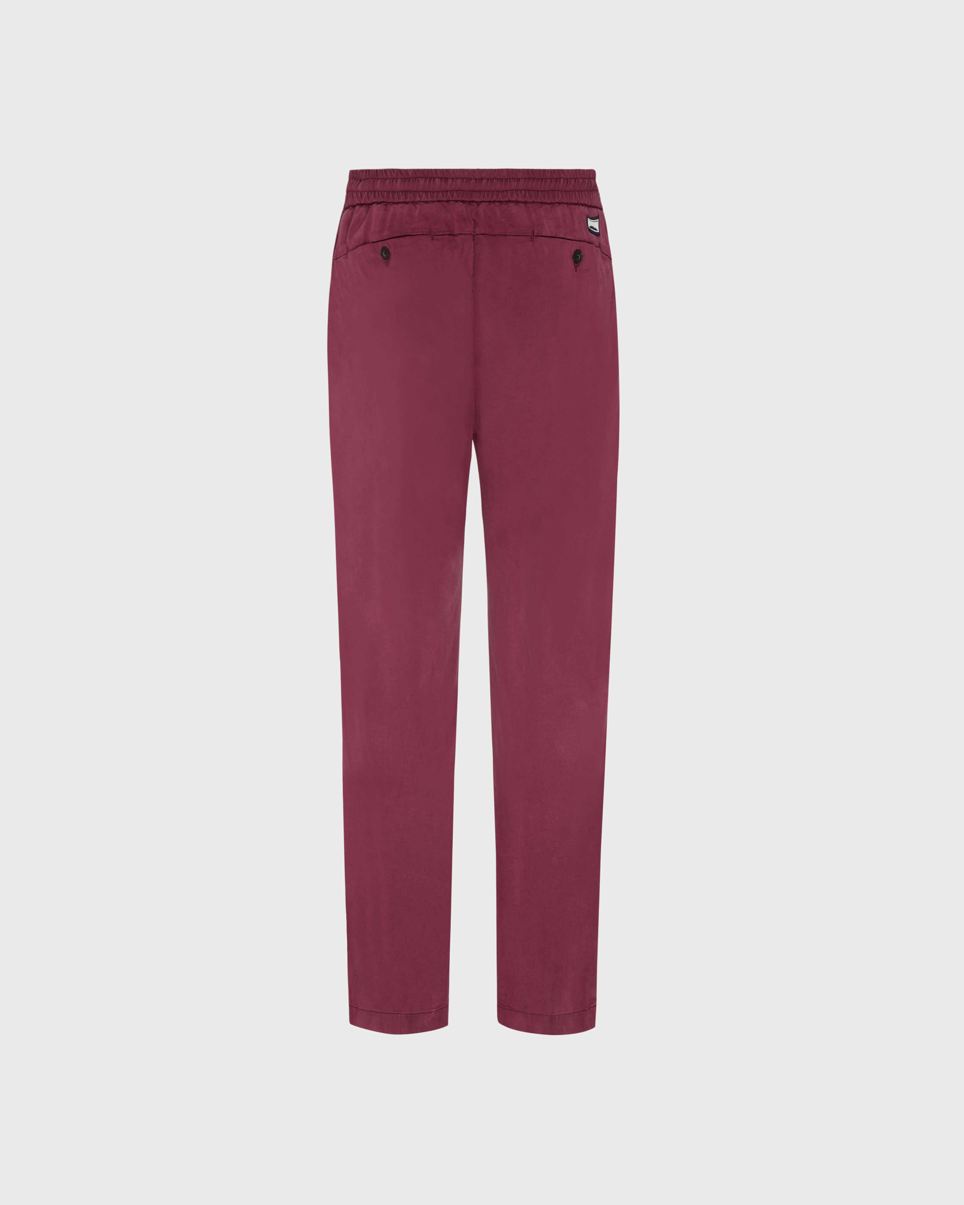 Men Elastic waist Tencel Satin Pants BACCHUS back view