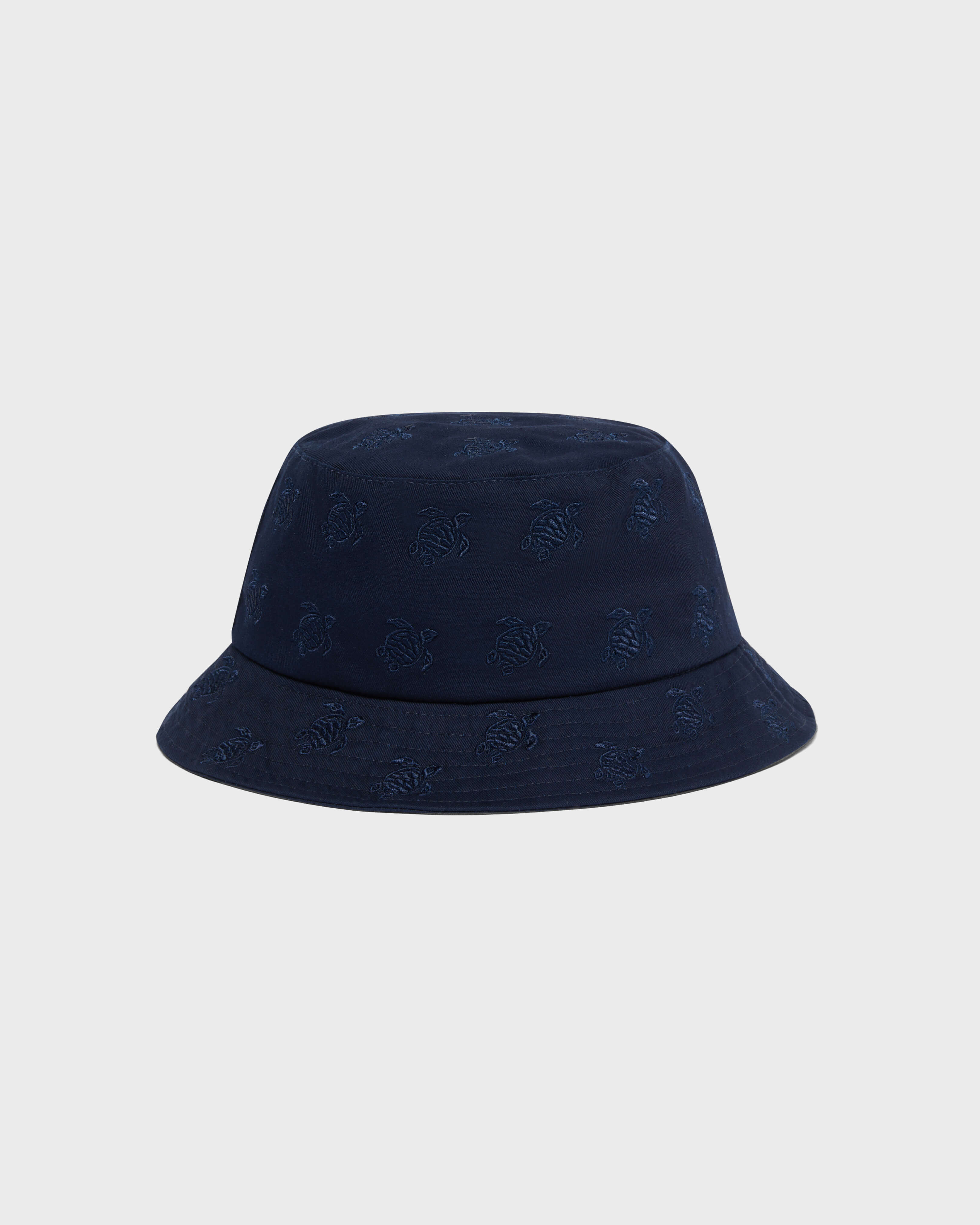 Embroidered Bucket Hat Turtles All Over NAVY back view